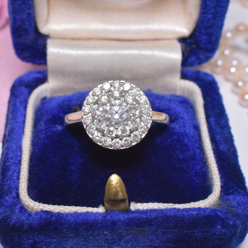 Vintage 9ct White Gold And Diamond ‘Halo’ Cluster Ring