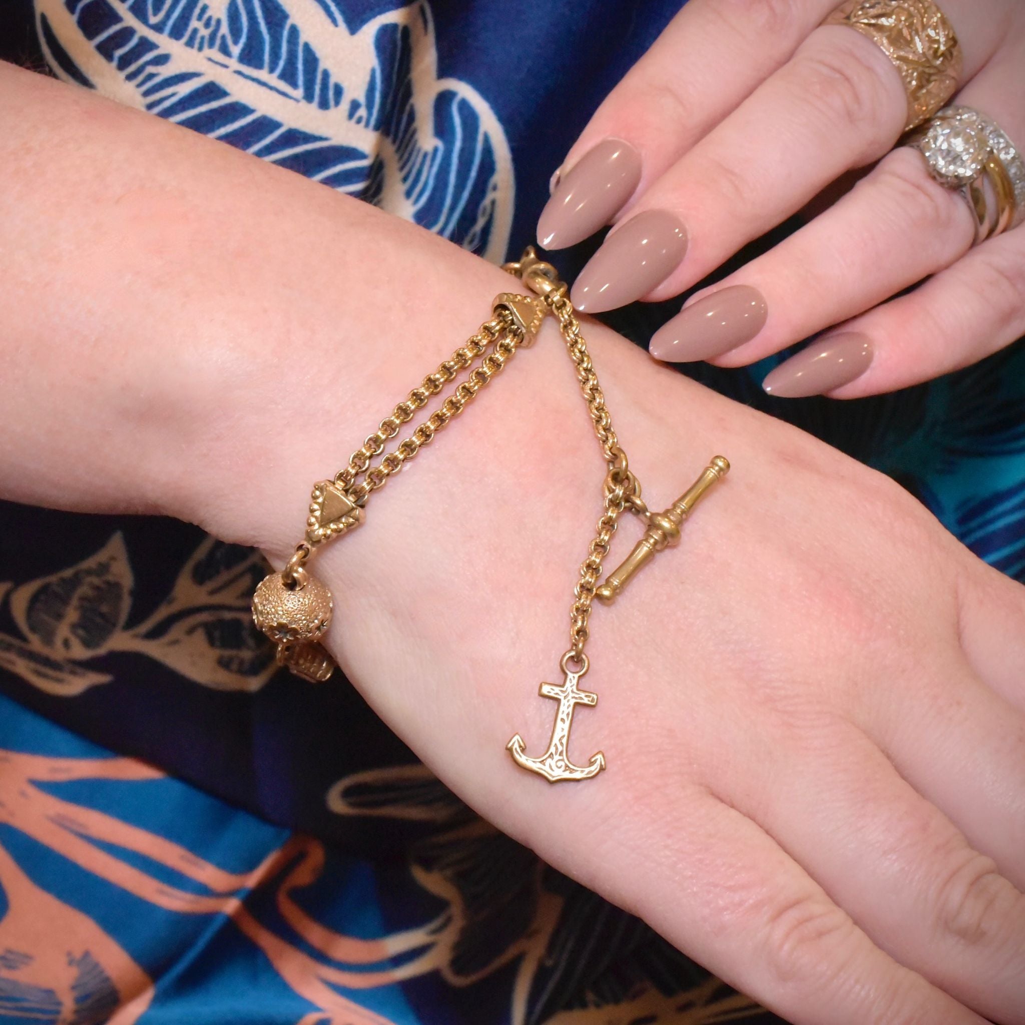 Antique Victorian-Early Edwardian *Rolled Gold* Albertina Bracelet