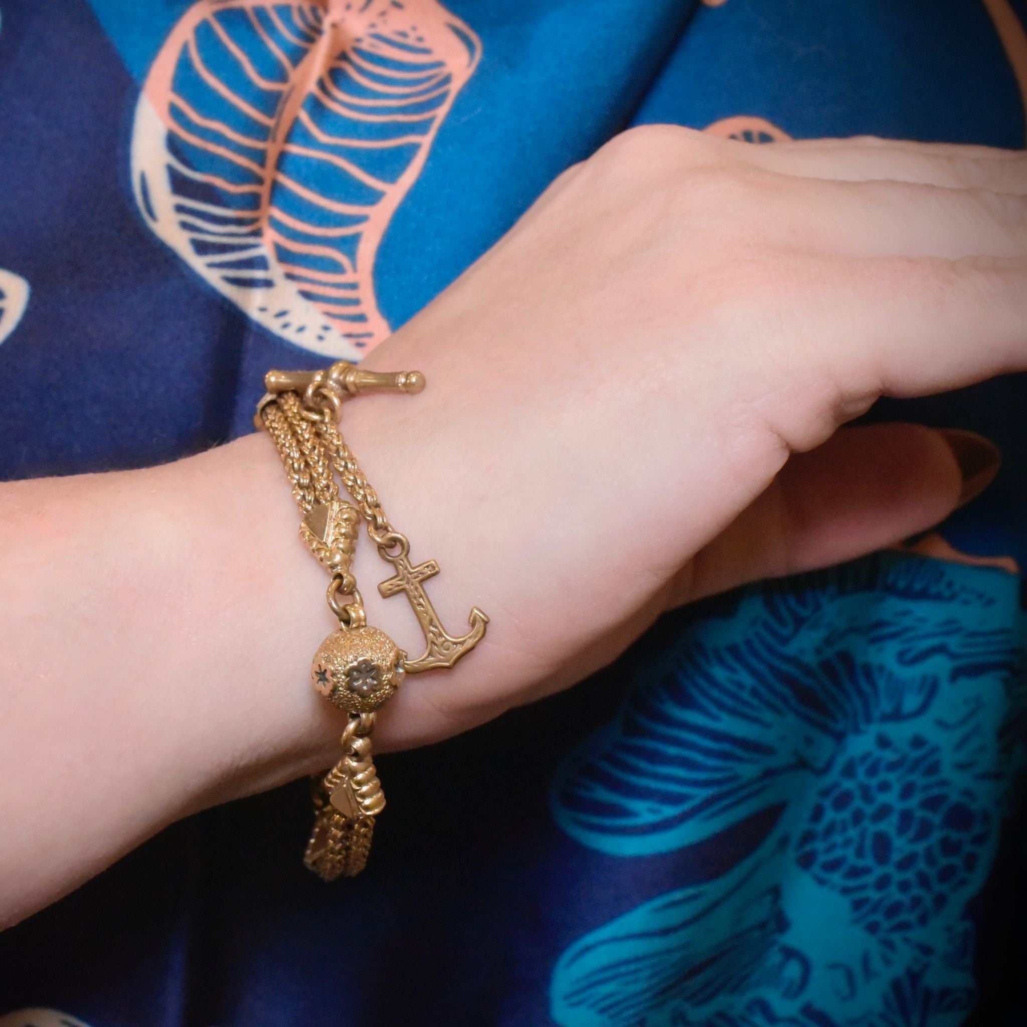 Antique Victorian-Early Edwardian *Rolled Gold* Albertina Bracelet