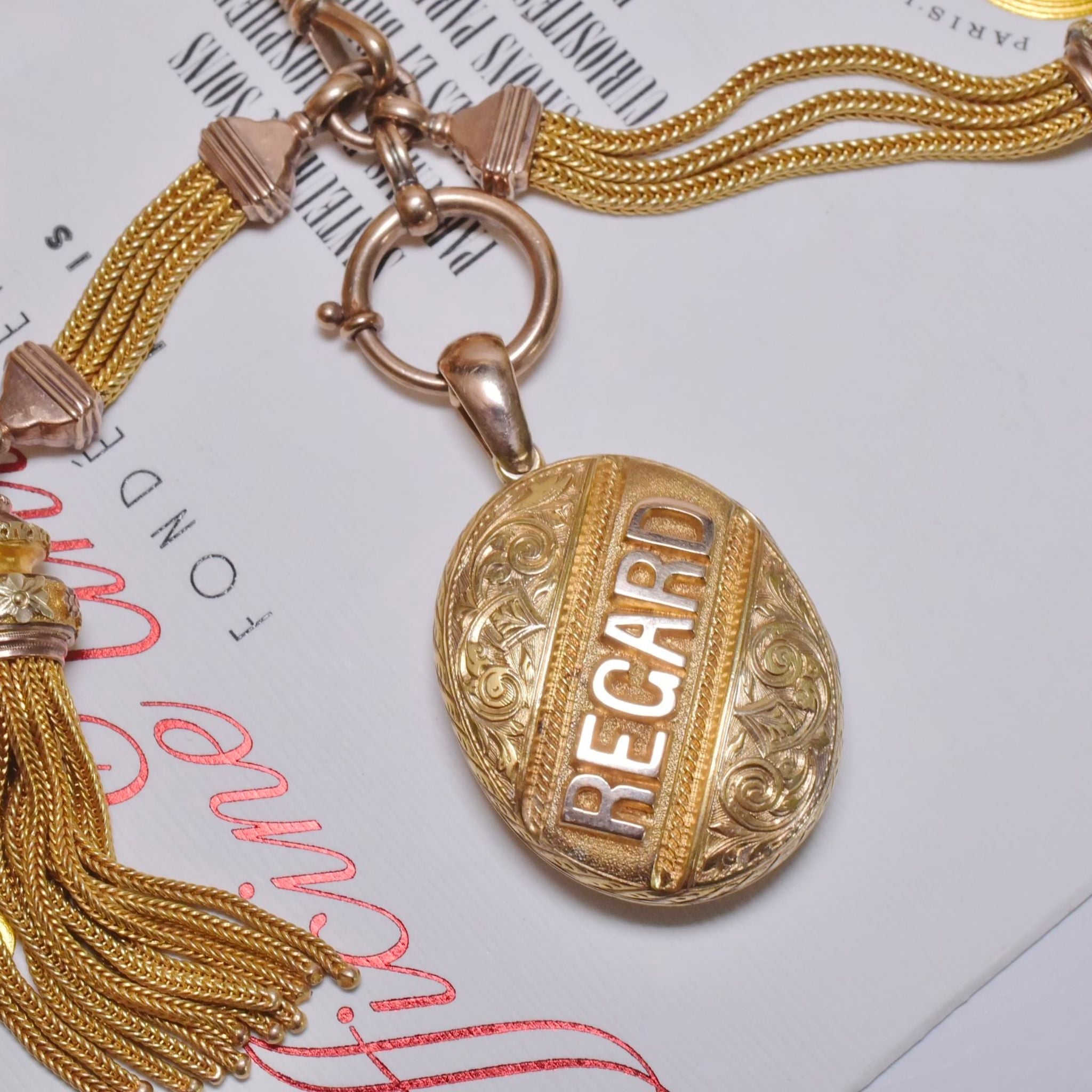 Antique Victorian 9ct Rose Gold ‘Regard’ Locket Circa 1890-1900