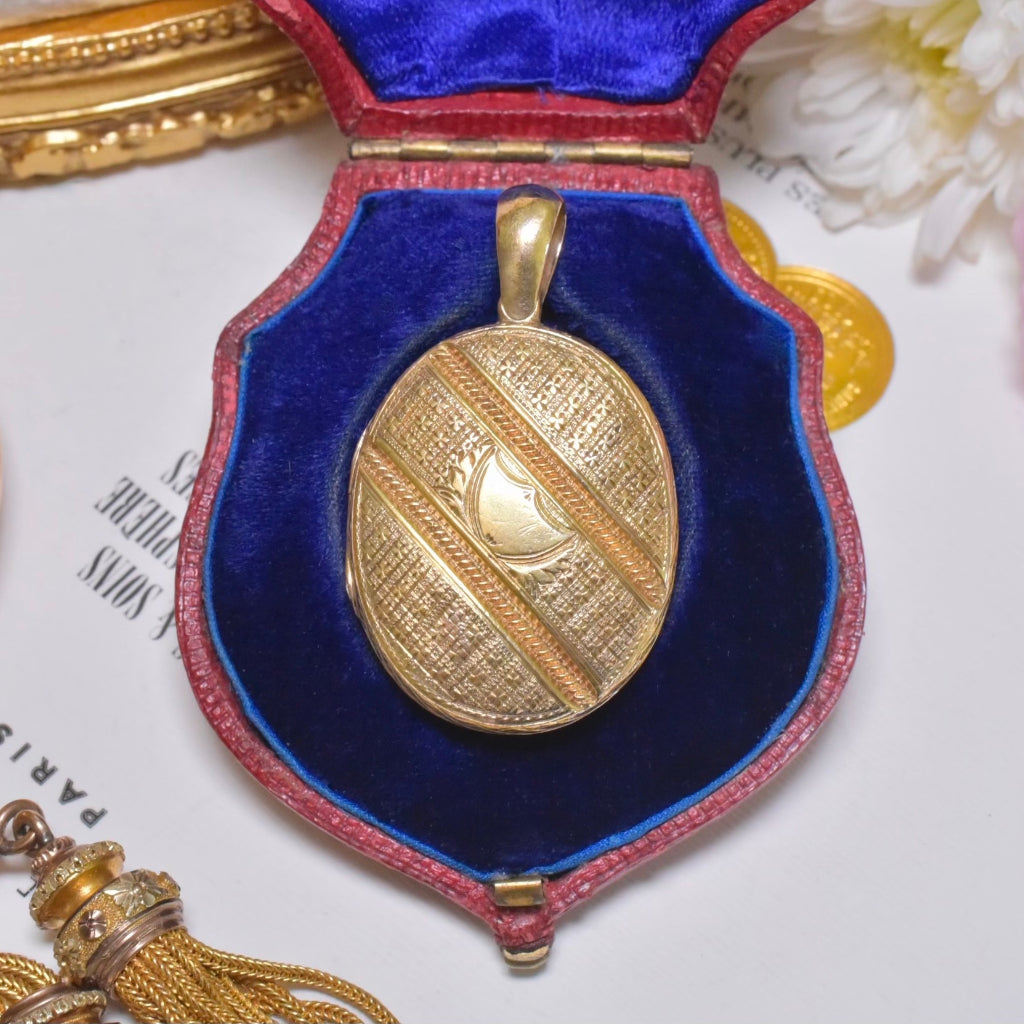 Antique Victorian 9ct Rose Gold ‘Regard’ Locket Circa 1890-1900