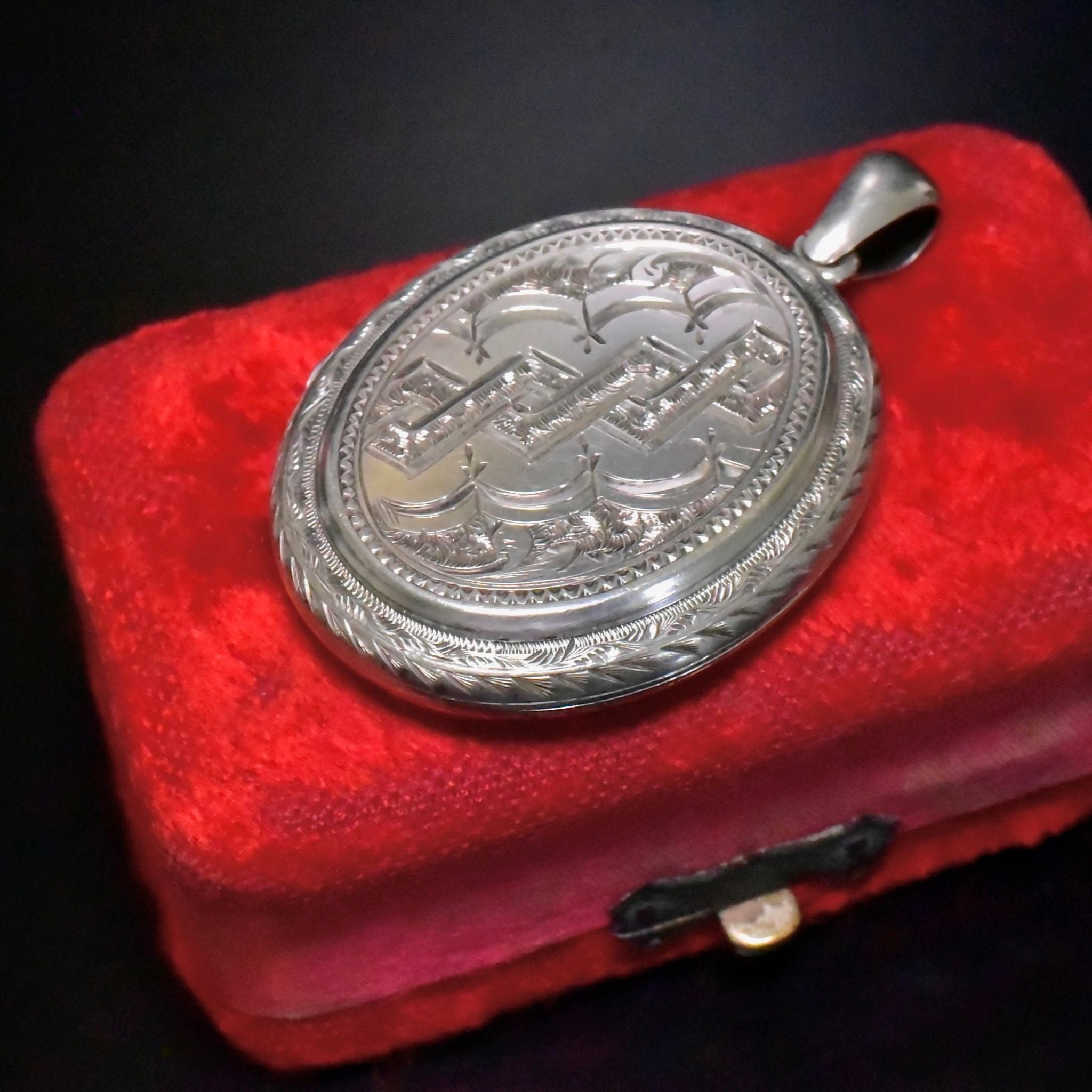 Antique Victorian Sterling Silver Double Photo Locket ‘Nellie’ - Circa 1880-1890