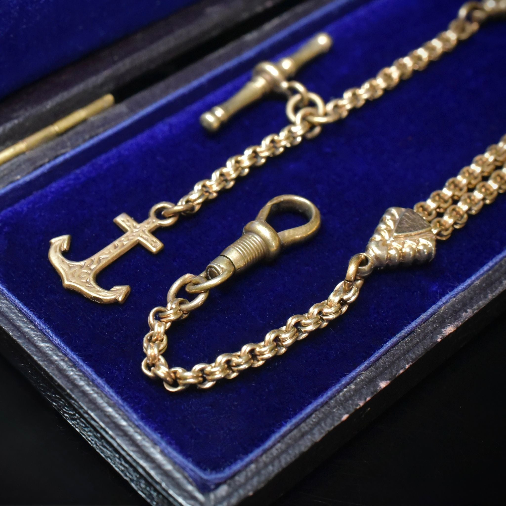 Antique Victorian-Early Edwardian *Rolled Gold* Albertina Bracelet