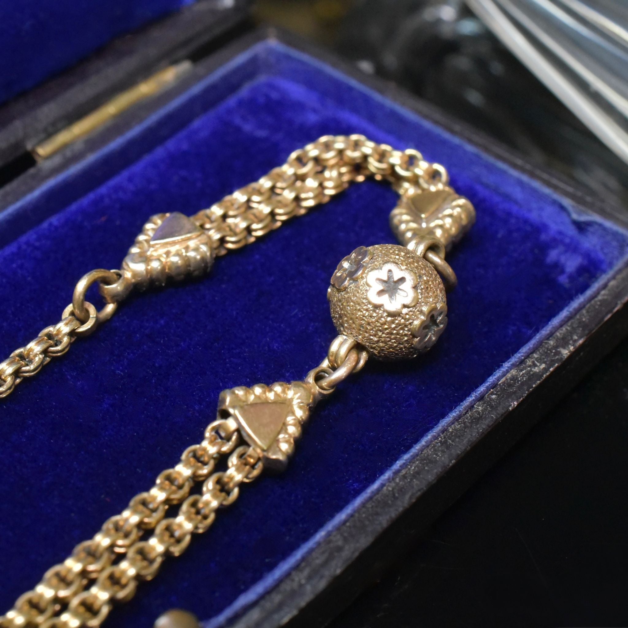 Antique Victorian-Early Edwardian *Rolled Gold* Albertina Bracelet