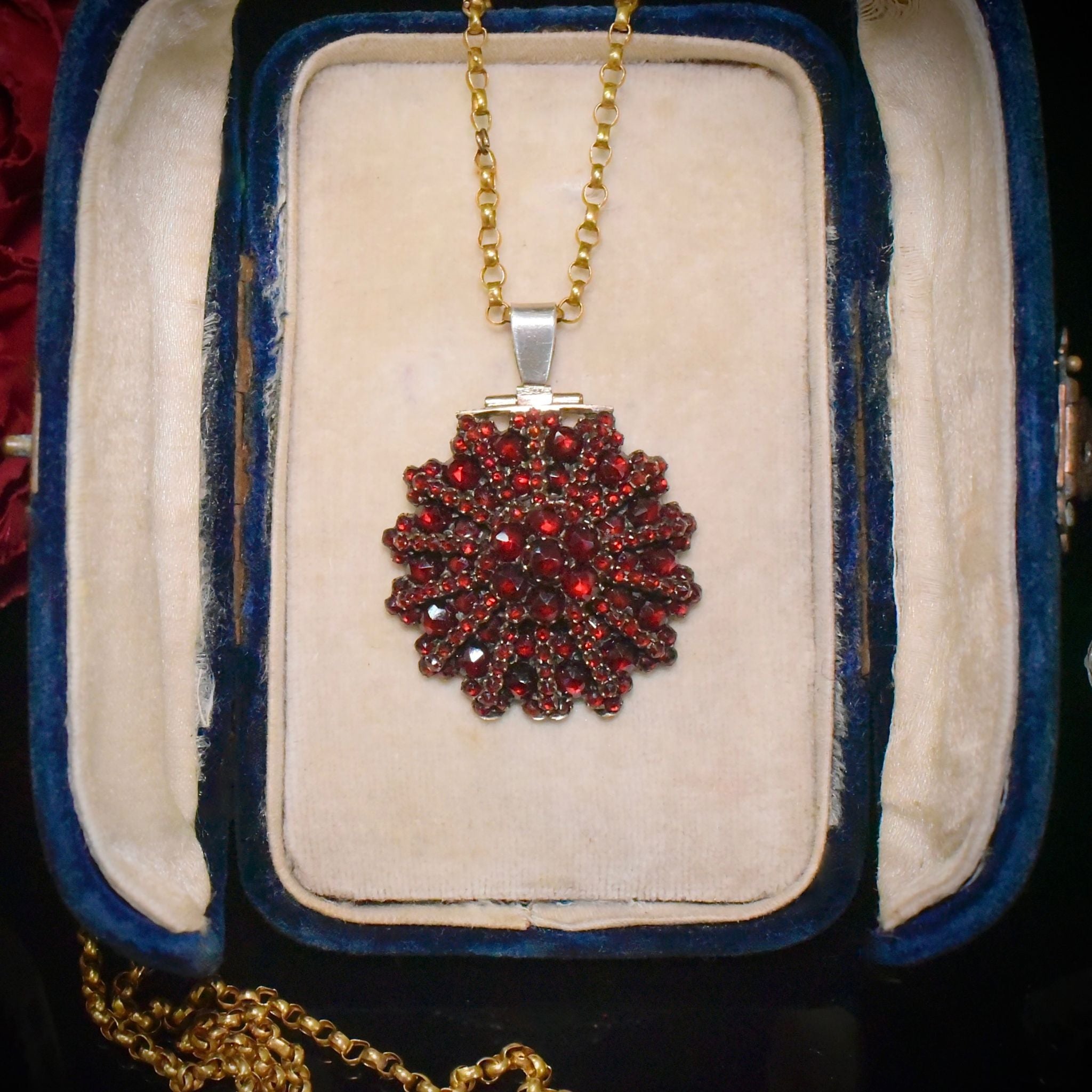 Antique Victorian - Early Edwardian Bohemian Garnet Pendant Circa 1890-1910