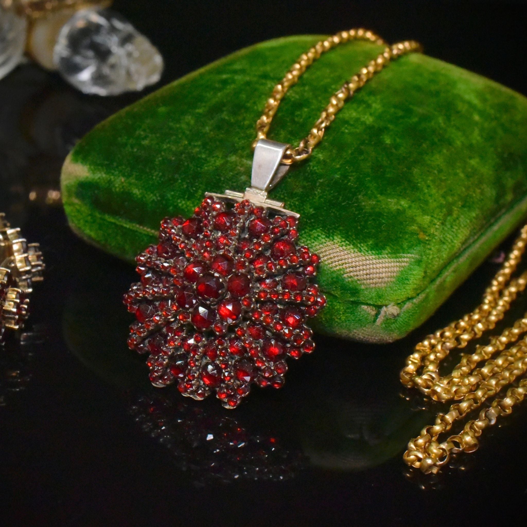 Antique Victorian - Early Edwardian Bohemian Garnet Pendant Circa 1890-1910