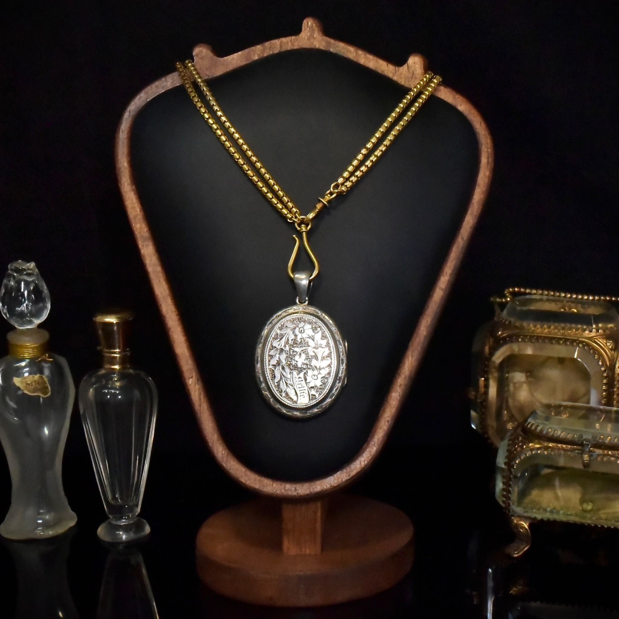 Antique Victorian Sterling Silver Double Photo Locket ‘Nellie’ - Circa 1880-1890