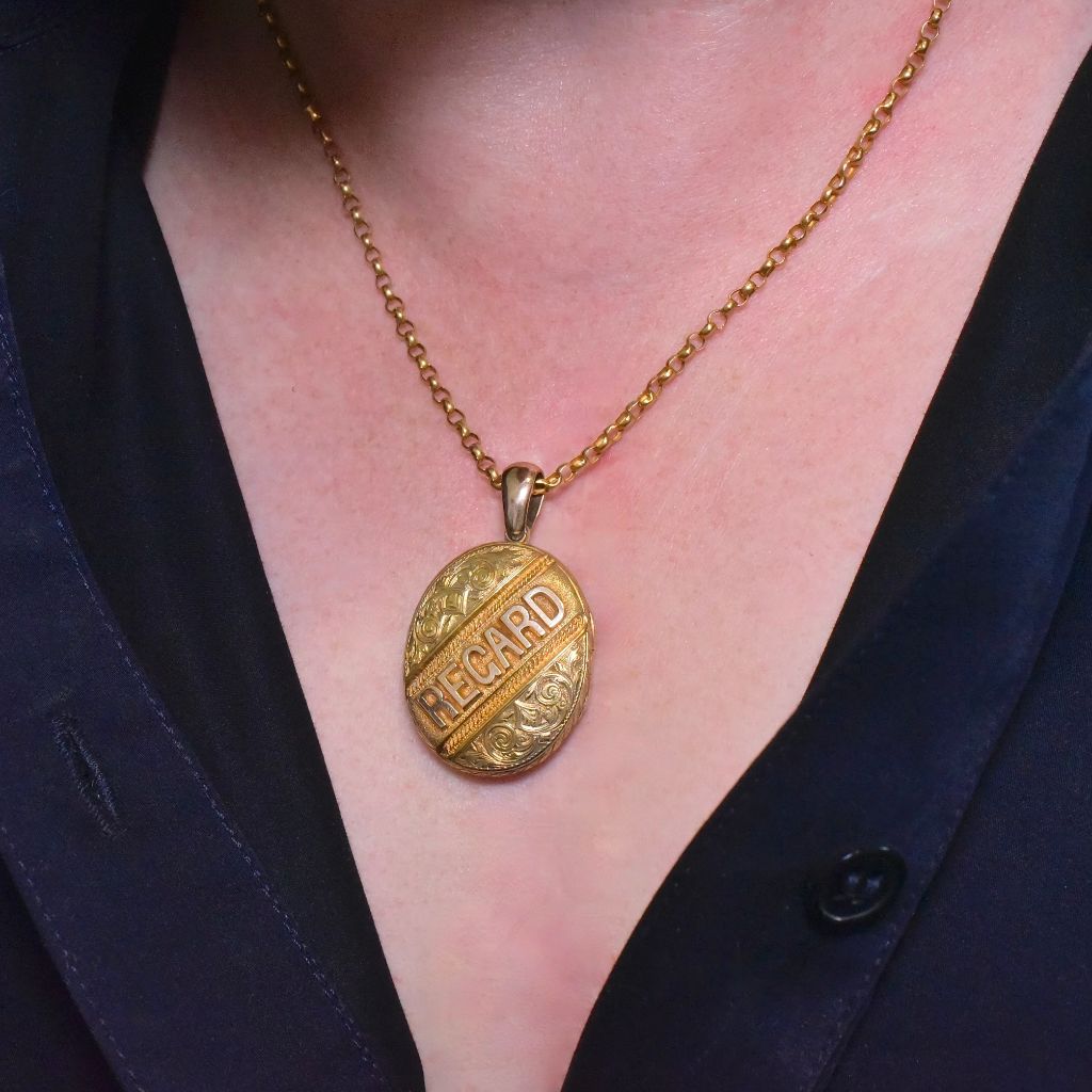 Antique Victorian 9ct Rose Gold ‘Regard’ Locket Circa 1890-1900