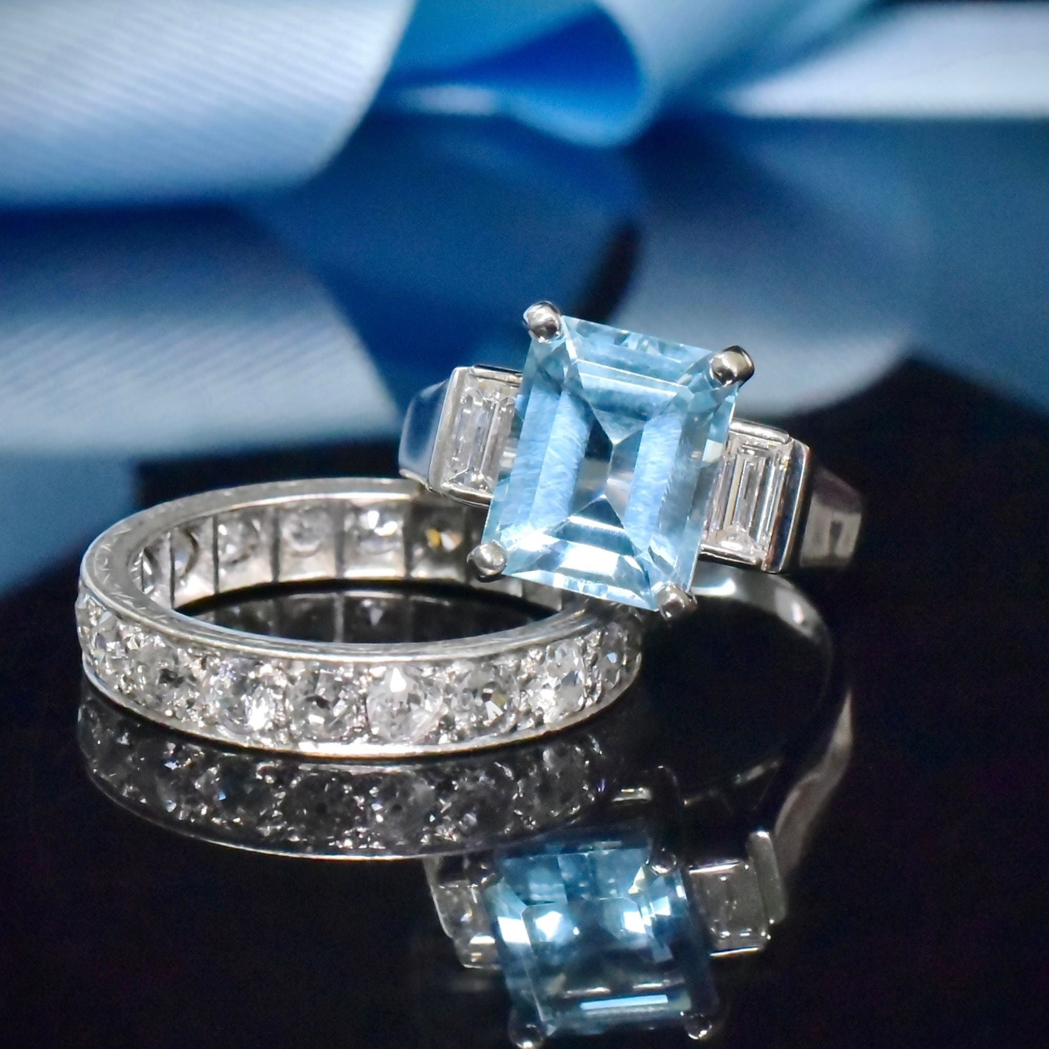 Glorious 18ct White Gold Topaz (4.5ct) And Diamond (0.35ct) Ring Independent Valuation Included For $5,545 AUD (In 2024)