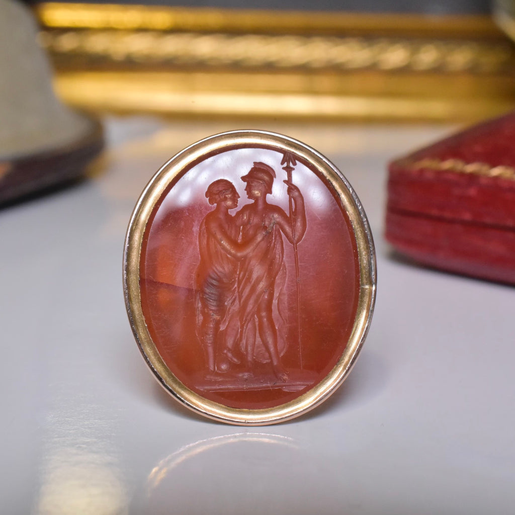 Antique Georgian 9ct Rose Gold And Carnelian Intaglio Seal Circa 1820’s