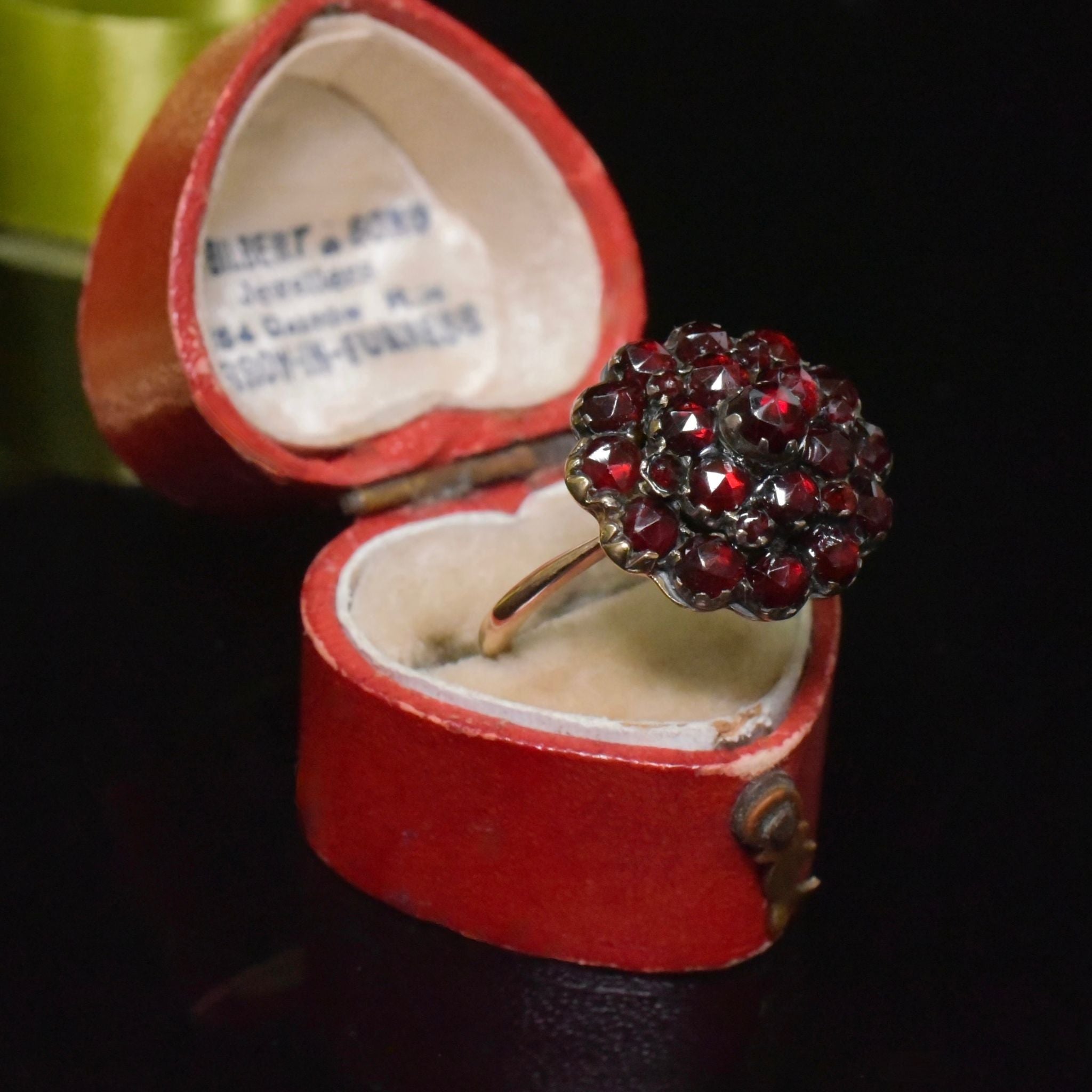 Antique Late Victorian/Early Edwardian 15ct Rose Gold Bohemian Garnet Ring Circa 1900