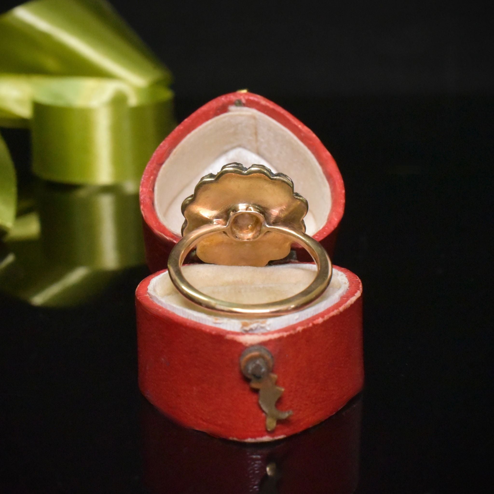 Antique Late Victorian/Early Edwardian 15ct Rose Gold Bohemian Garnet Ring Circa 1900