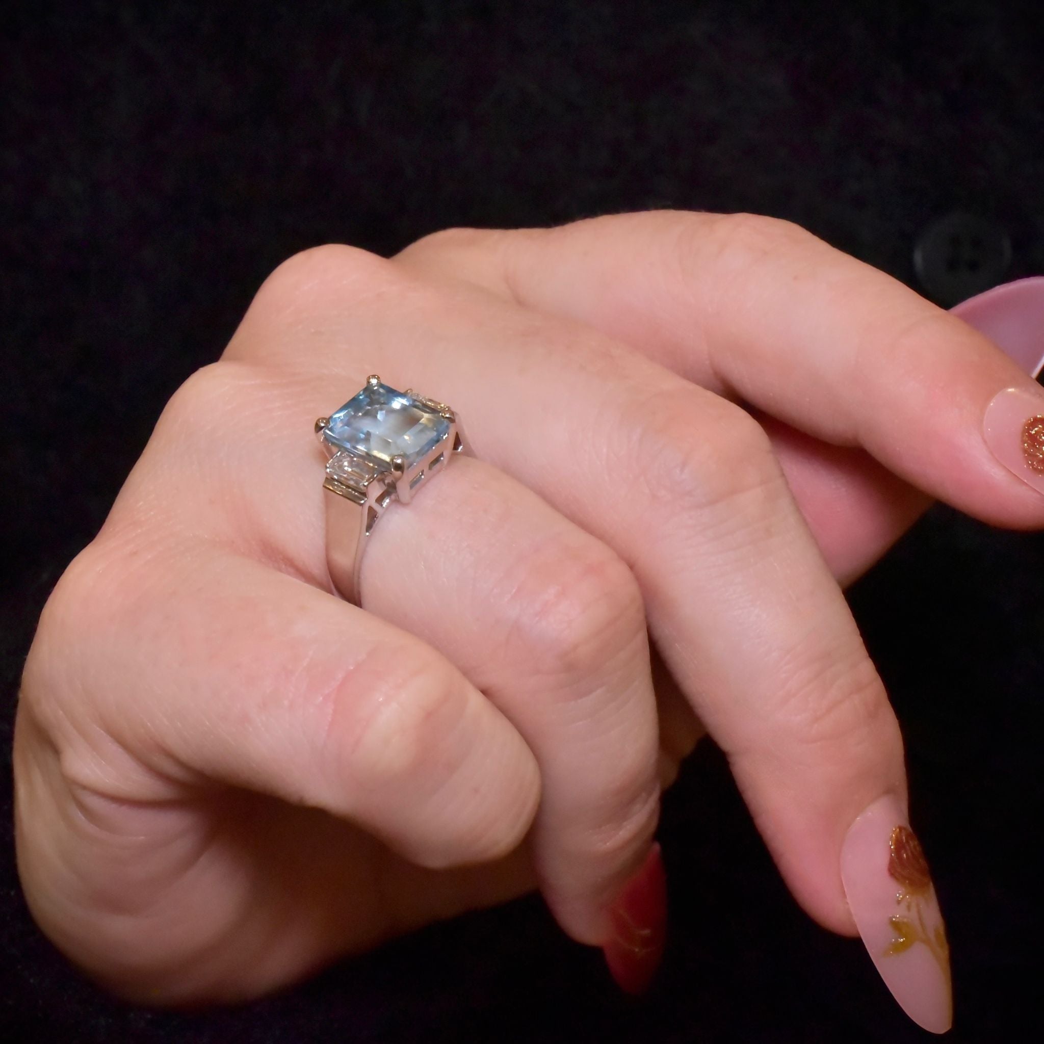 Glorious 18ct White Gold Topaz (4.5ct) And Diamond (0.35ct) Ring Independent Valuation Included For $5,545 AUD (In 2024)