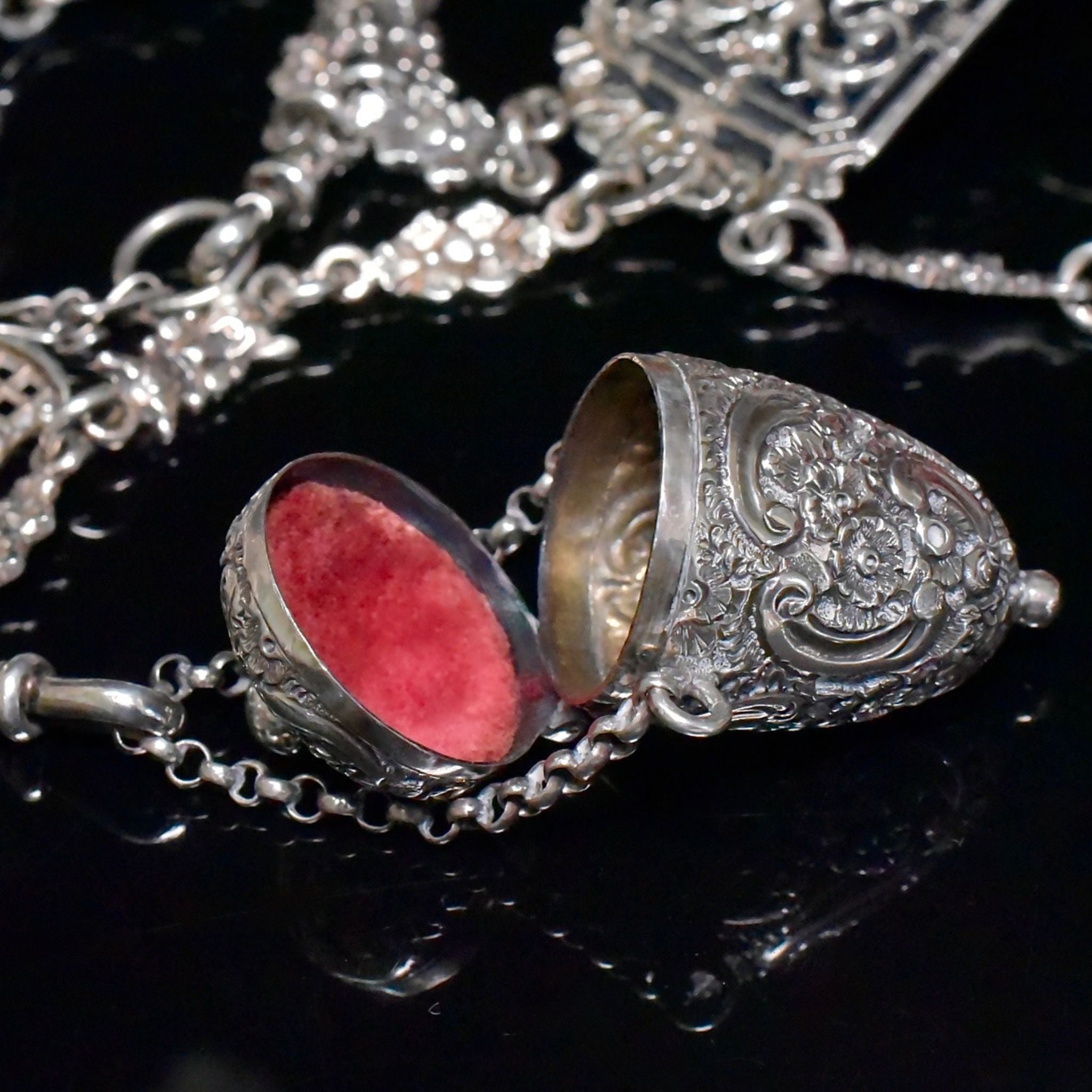 Fabulous Antique Victorian Sterling Silver Chatelaine - Circa 1890’s-1900’s