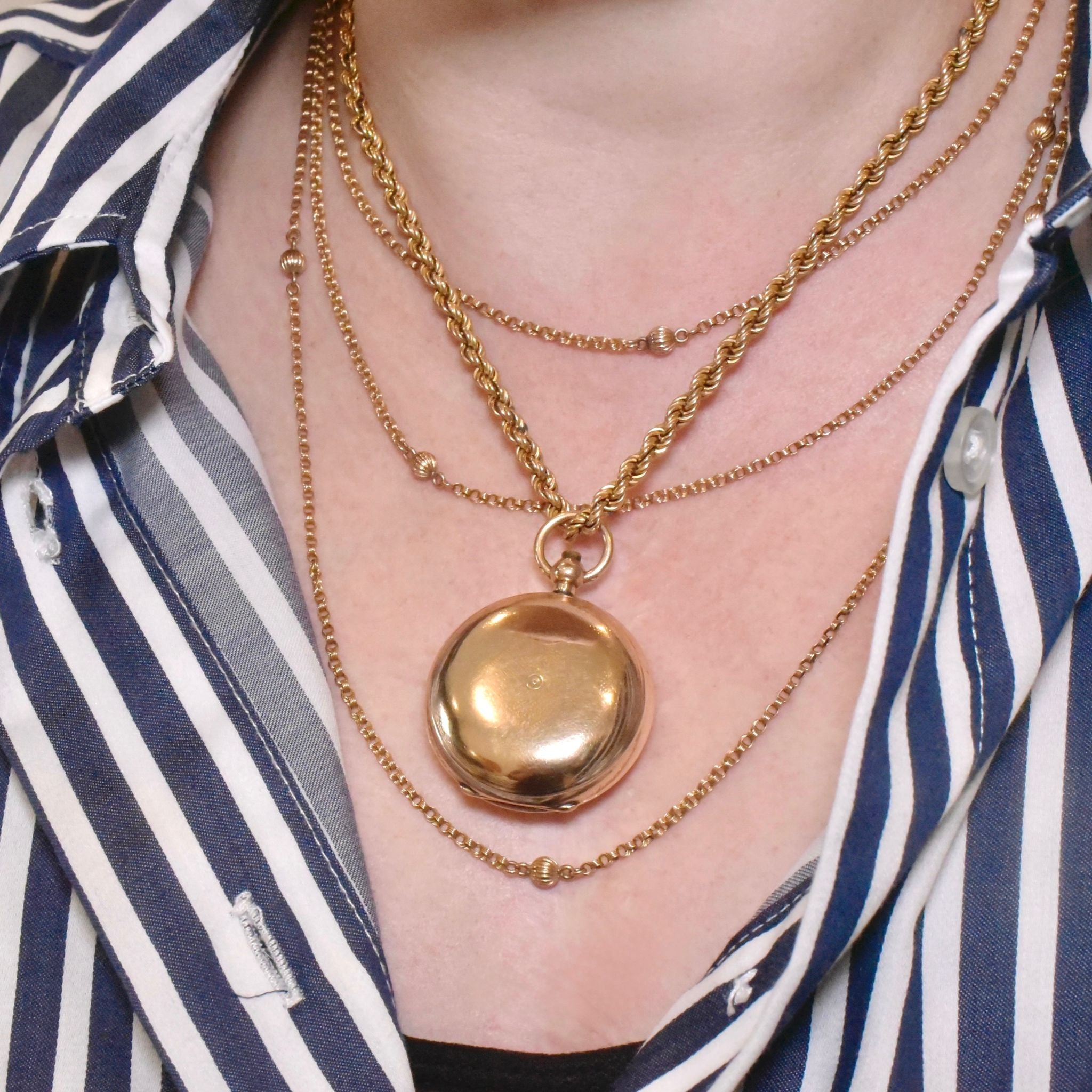 Superb Antique Edwardian 9ct Rose Gold Sovereign Case - Aaron Lufkin Dennison - Birmingham 1910