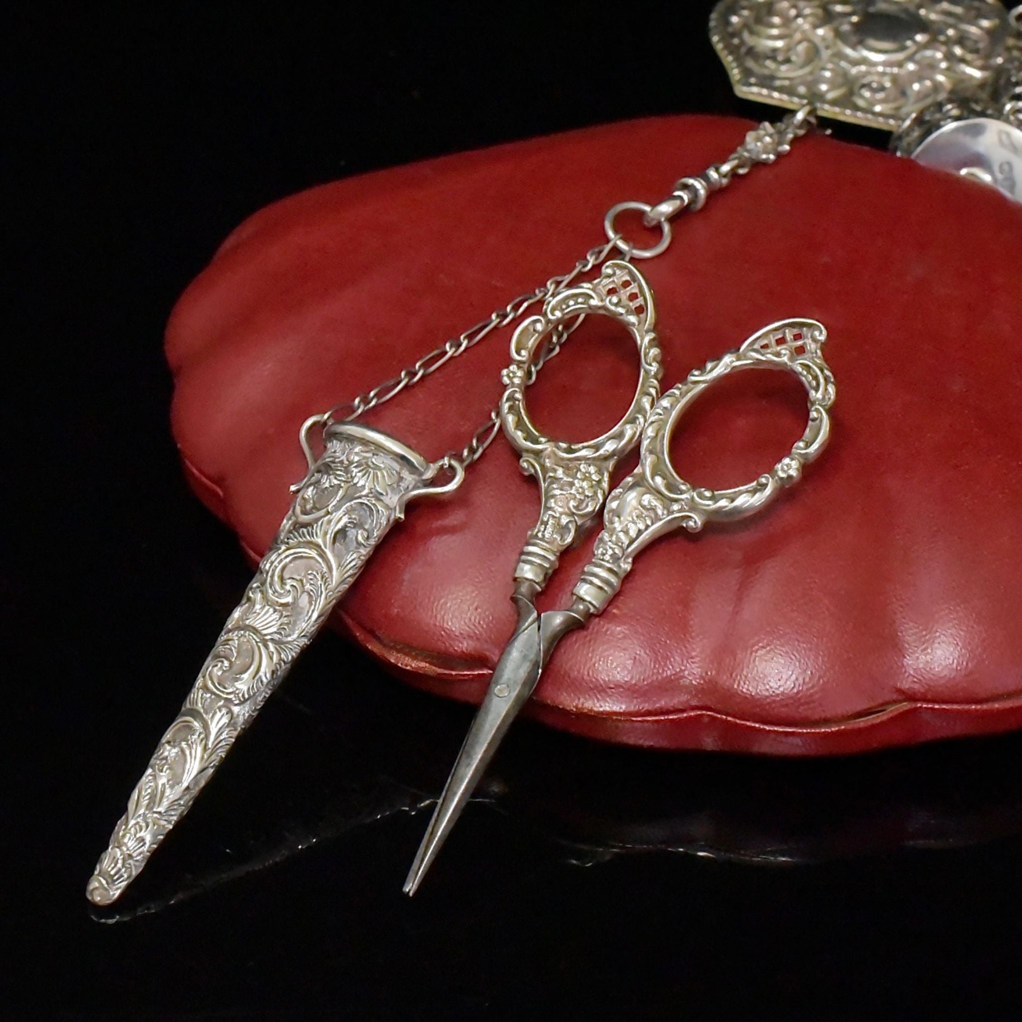 Fabulous Antique Victorian Sterling Silver Chatelaine - Circa 1890’s-1900’s