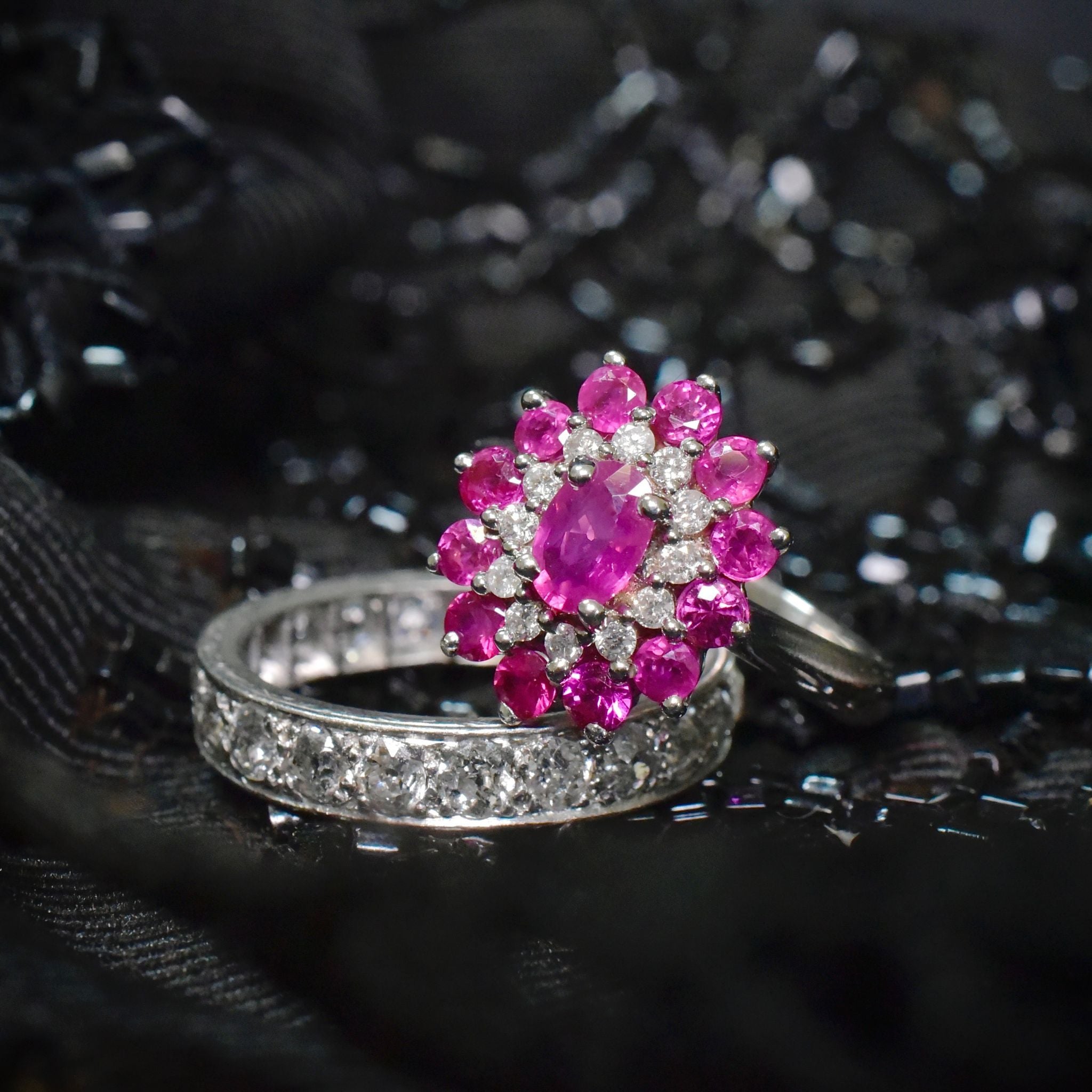 Fabulous 18ct White Gold Ruby And Diamond Daisy Halo Cluster Ring Included In Purchase An 2022 NCJV Valuation For $5,800 AUD