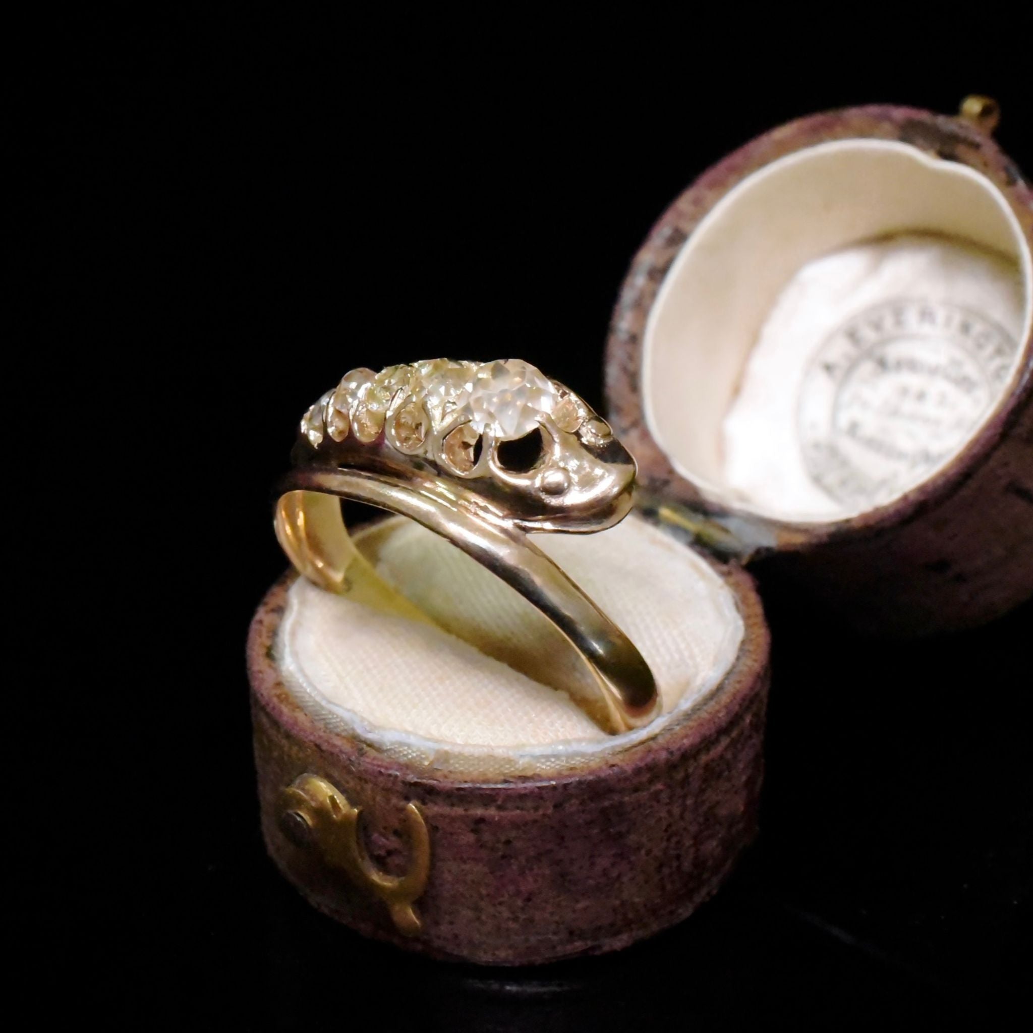 Antique Victorian Era 18ct Yellow Gold Old Mine-Cut ‘Serpent’ Ring Circa 1890-1900