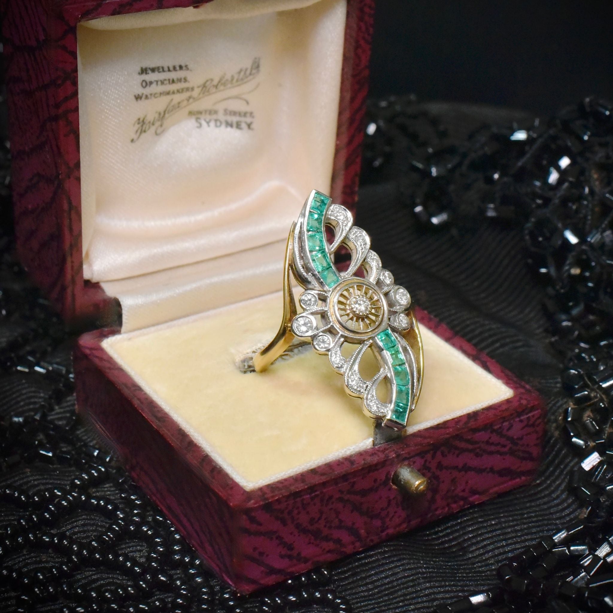 Superb Contemporary 18ct Yellow (And White) Gold Emerald And Diamond Ring Included In Purchase A 2020 NCJV Valuation For $7,700 AUD