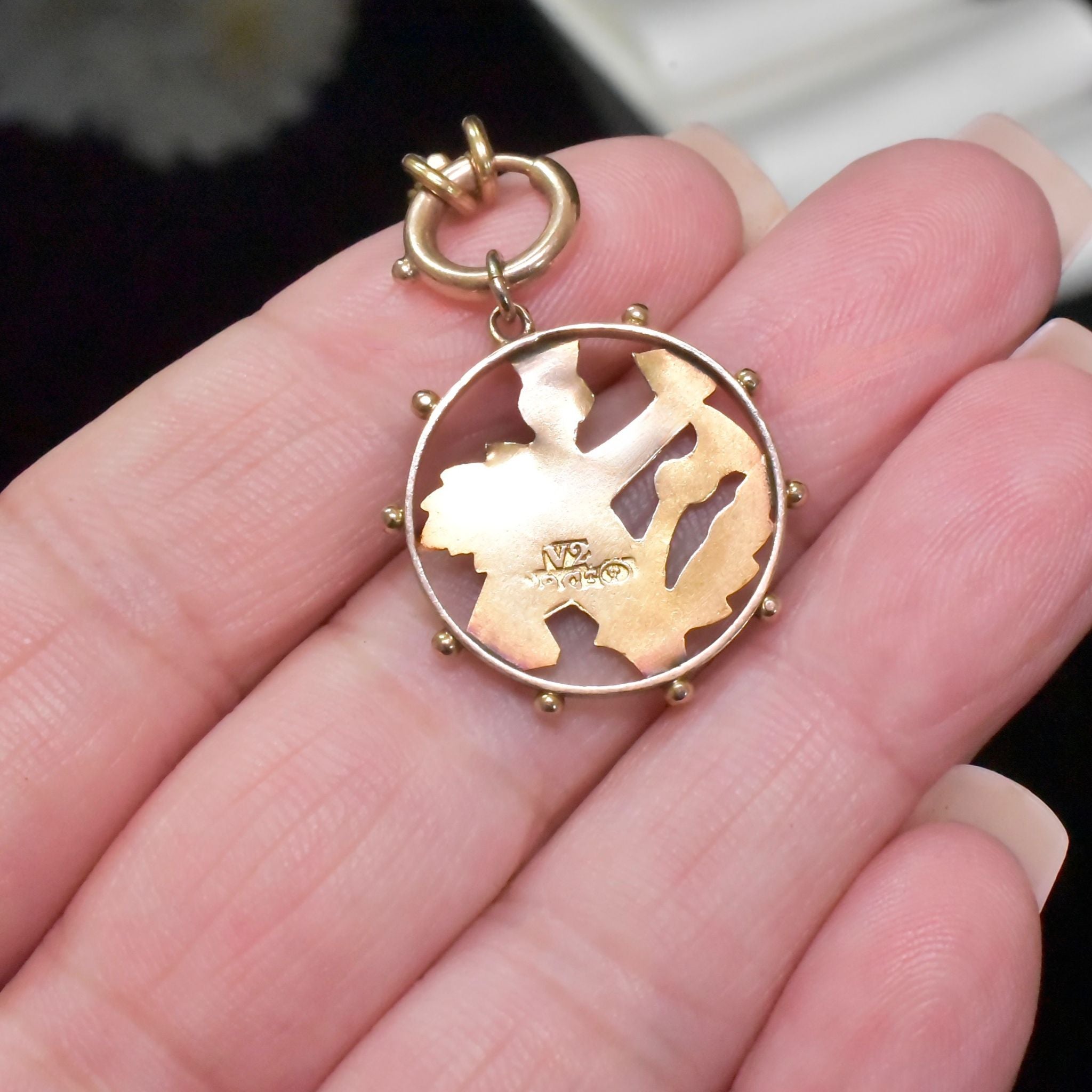 Antique Australian 9ct Rose Gold ‘Dinna Forget’ Pendant Circa 1910