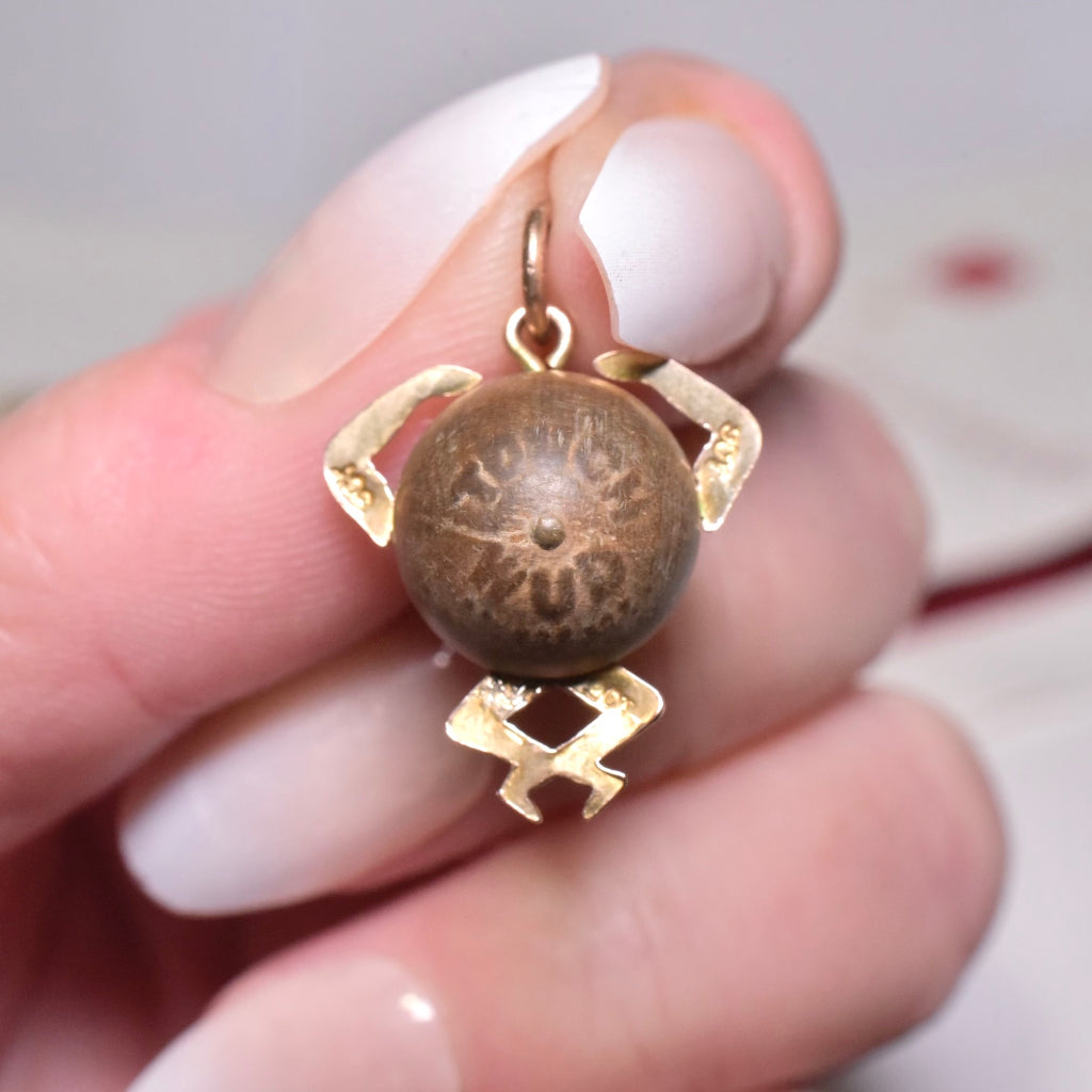 Antique WWI Era 9ct Gold ‘Touch Wud’ Lucky Charm - Circa 1915