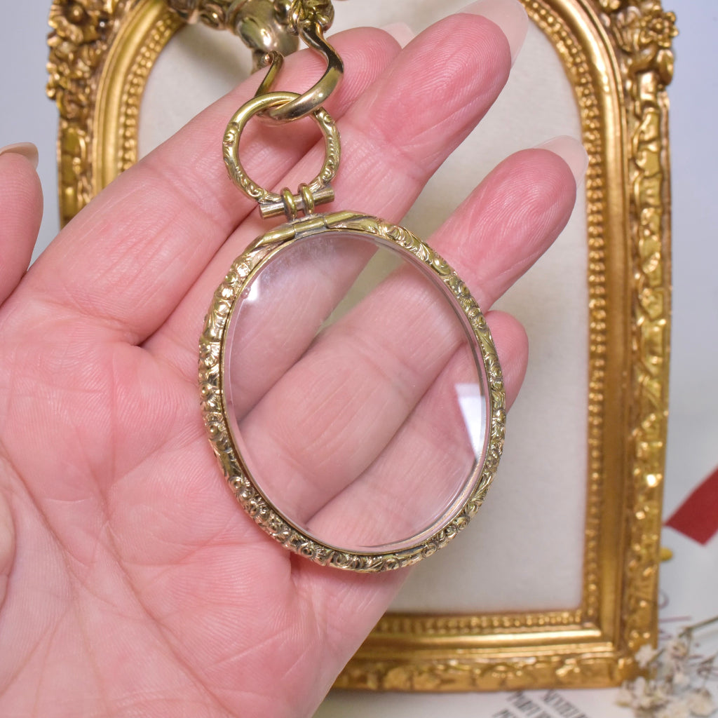 Antique Victorian **Rolled Gold Double Sided Opening Locket - 6.7cm Circa 1890’s