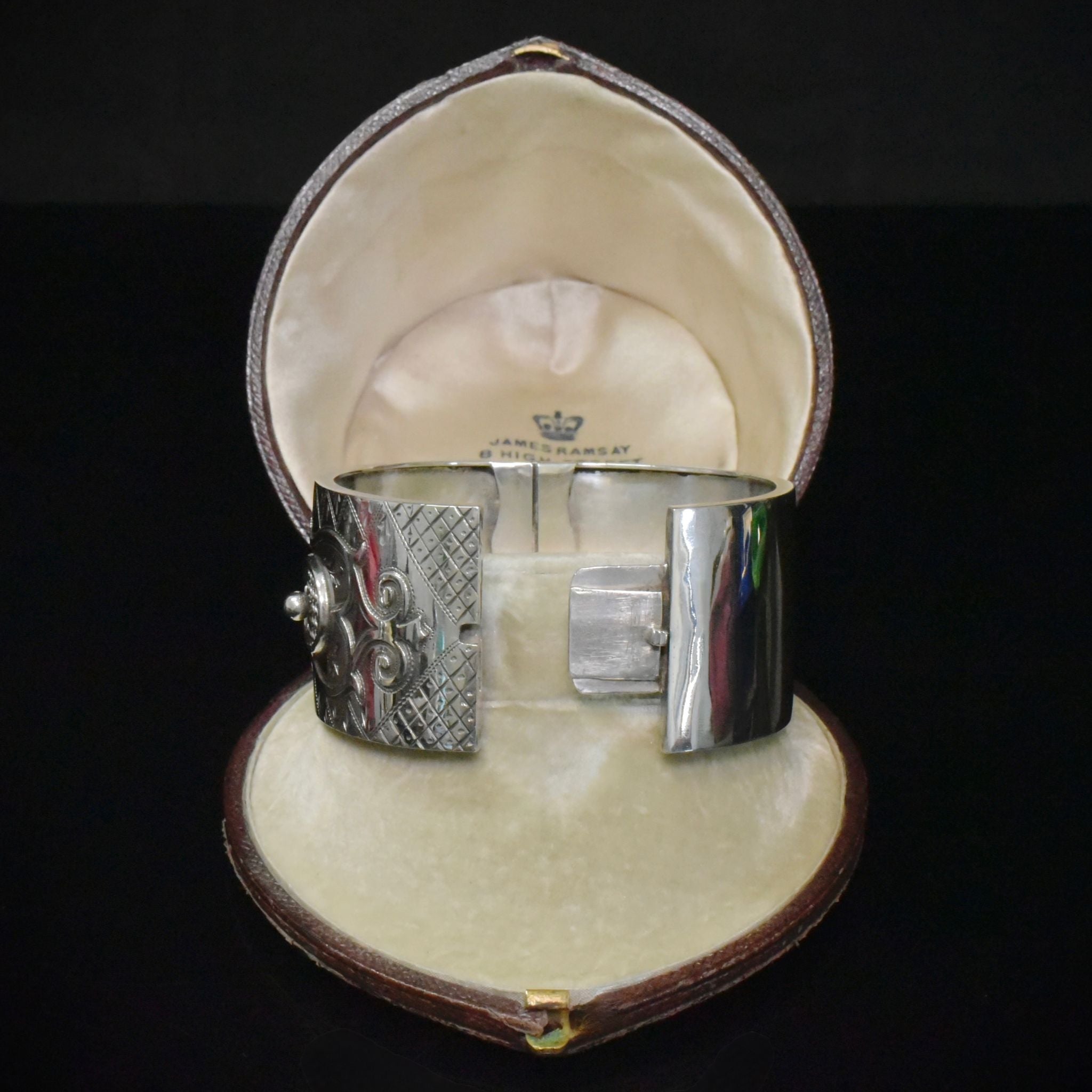 Antique Victorian Sterling Silver ‘Tennis’ Bangle - Birmingham 1884