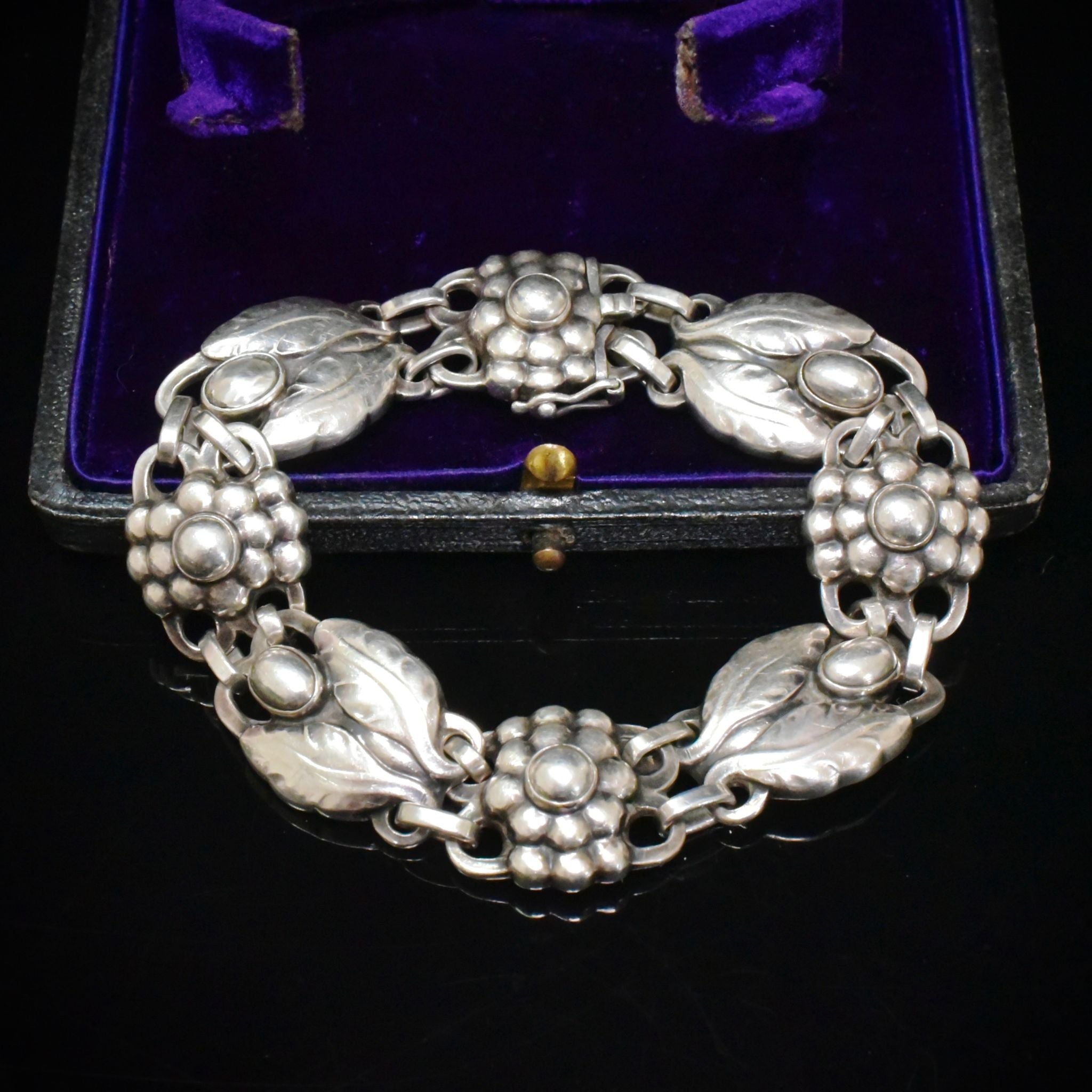 Stunning Vintage Georg Jensen Sterling Silver Bracelet Denmark #3 Circa 1945-1977