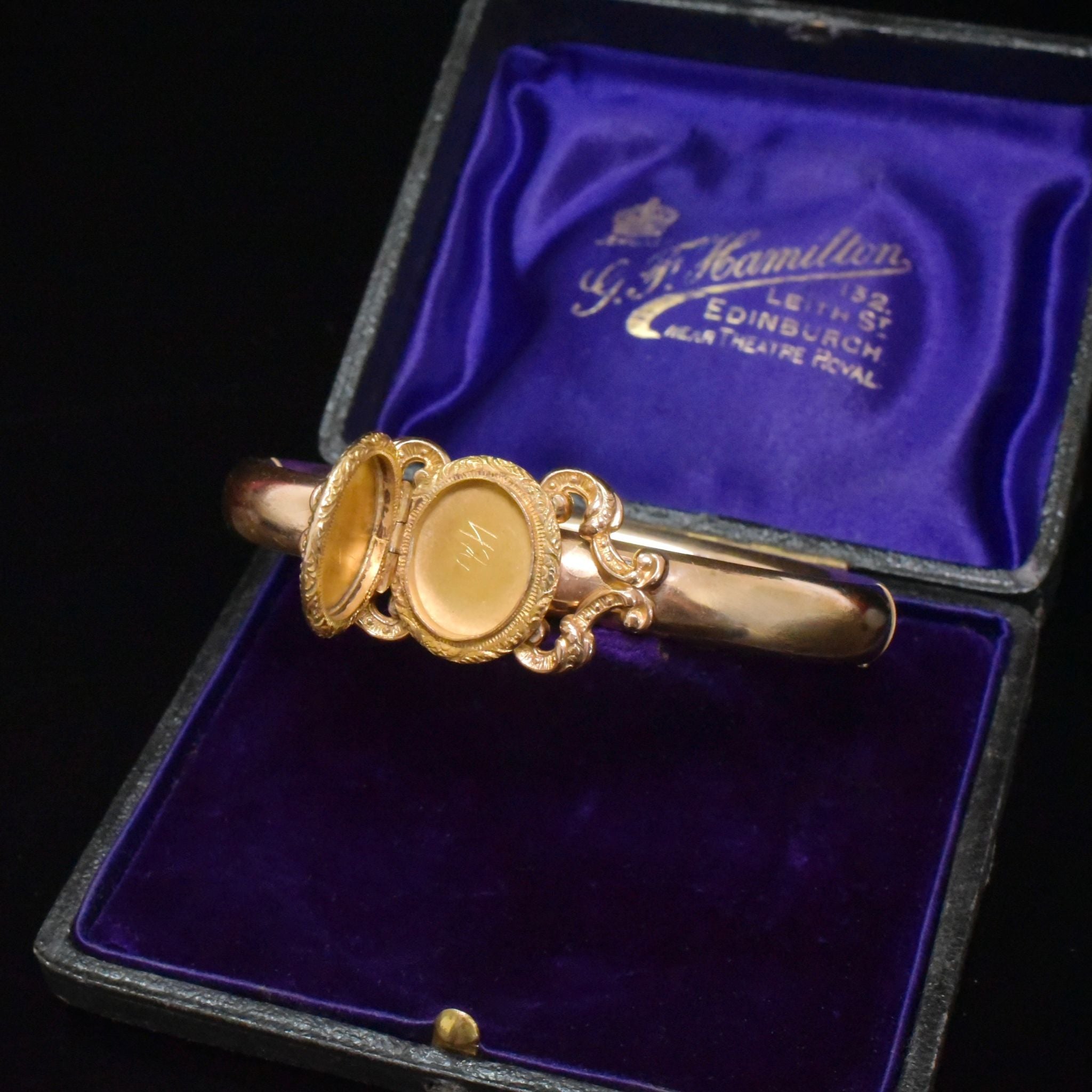 Antique Art Deco Bates & Bacon ‘Gold Filled’ Locket Bangle Circa 1925-1935