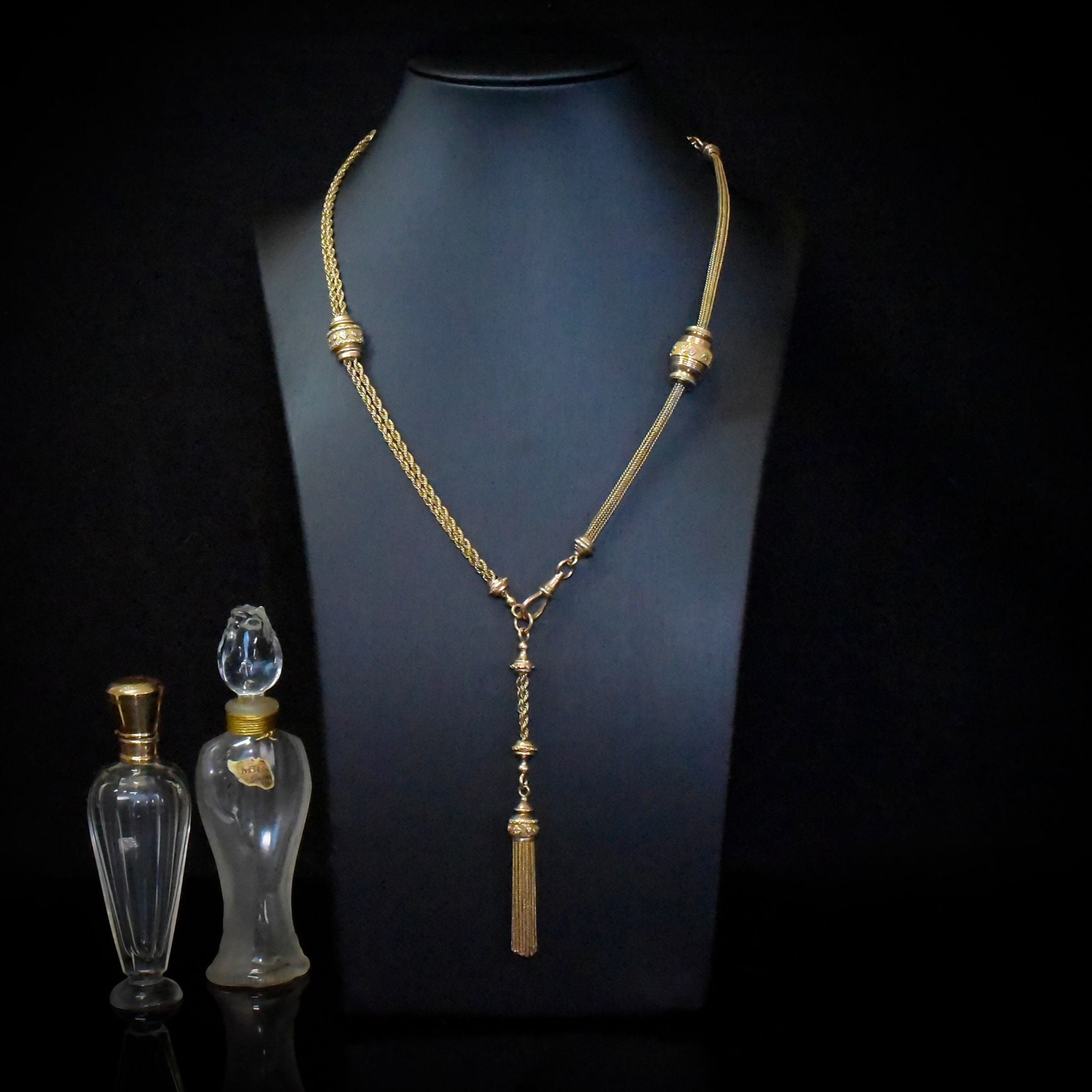 Superb Victorian Bi-Colour 15ct And 9ct Albertina Tassel Watch-Chain/Necklace (2 x Bracelets) Circa 1880-1890’s