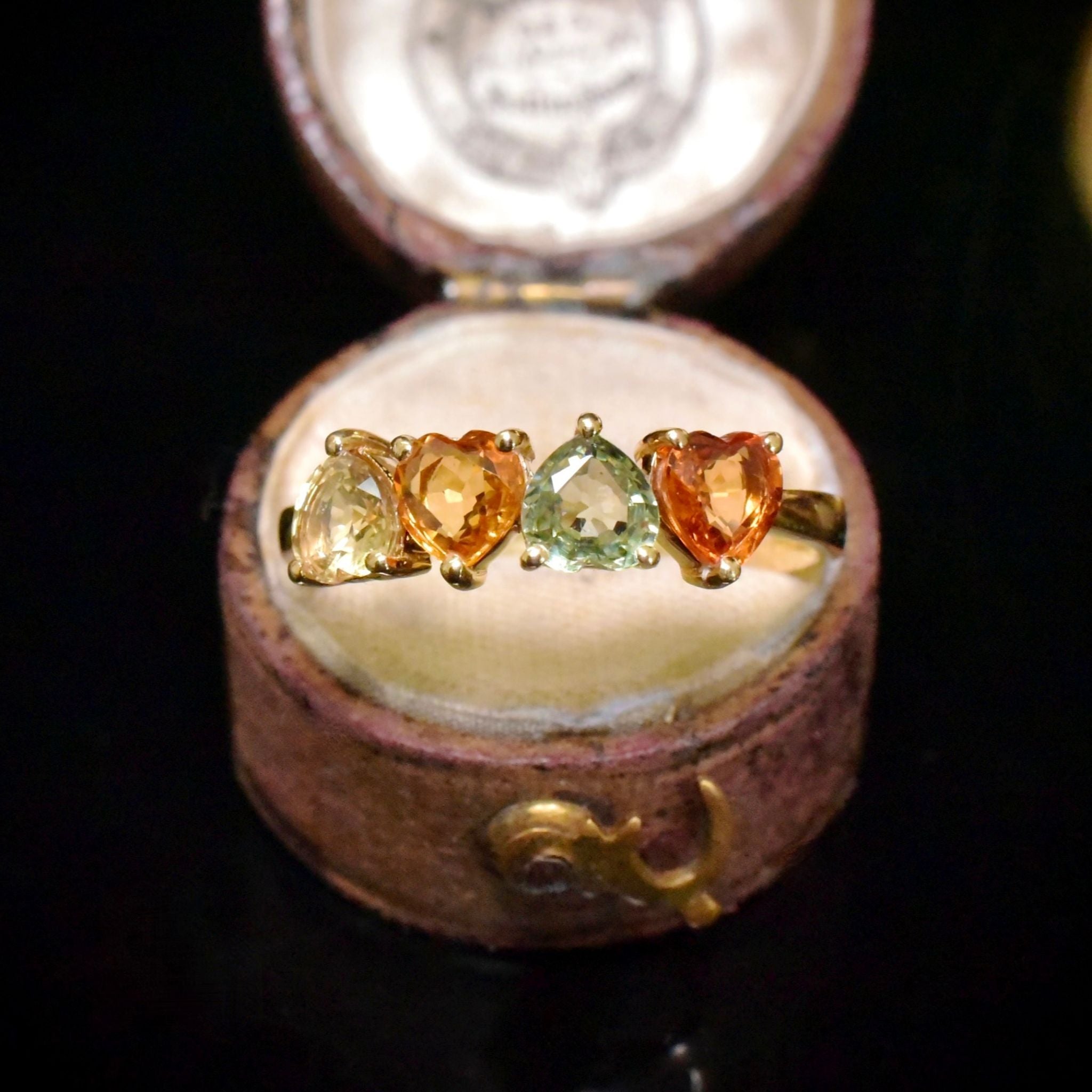 Superb 18ct Yellow Gold Coloured Heart-Cut Natural Sapphire Ring