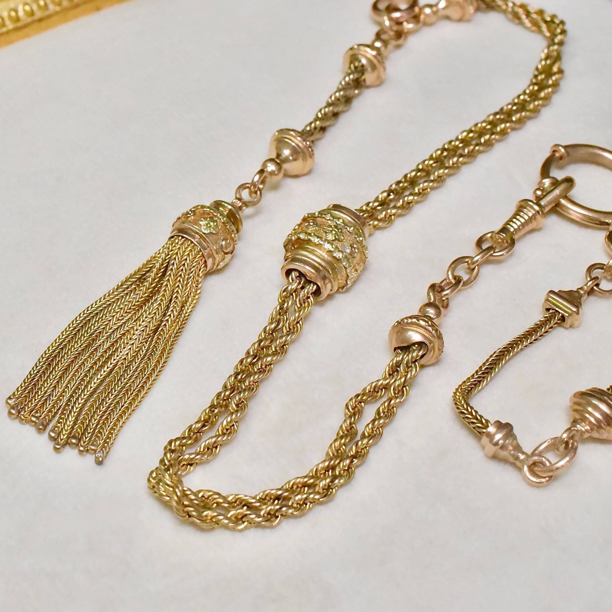 Superb Victorian Bi-Colour 15ct And 9ct Albertina Tassel Watch-Chain/Necklace (2 x Bracelets) Circa 1880-1890’s