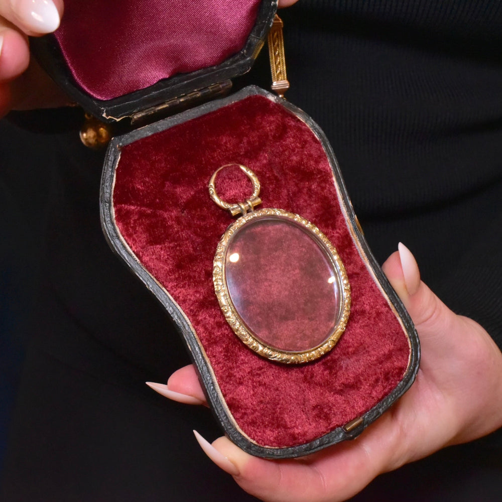 Antique Victorian **Rolled Gold Double Sided Opening Locket - 6.7cm Ci