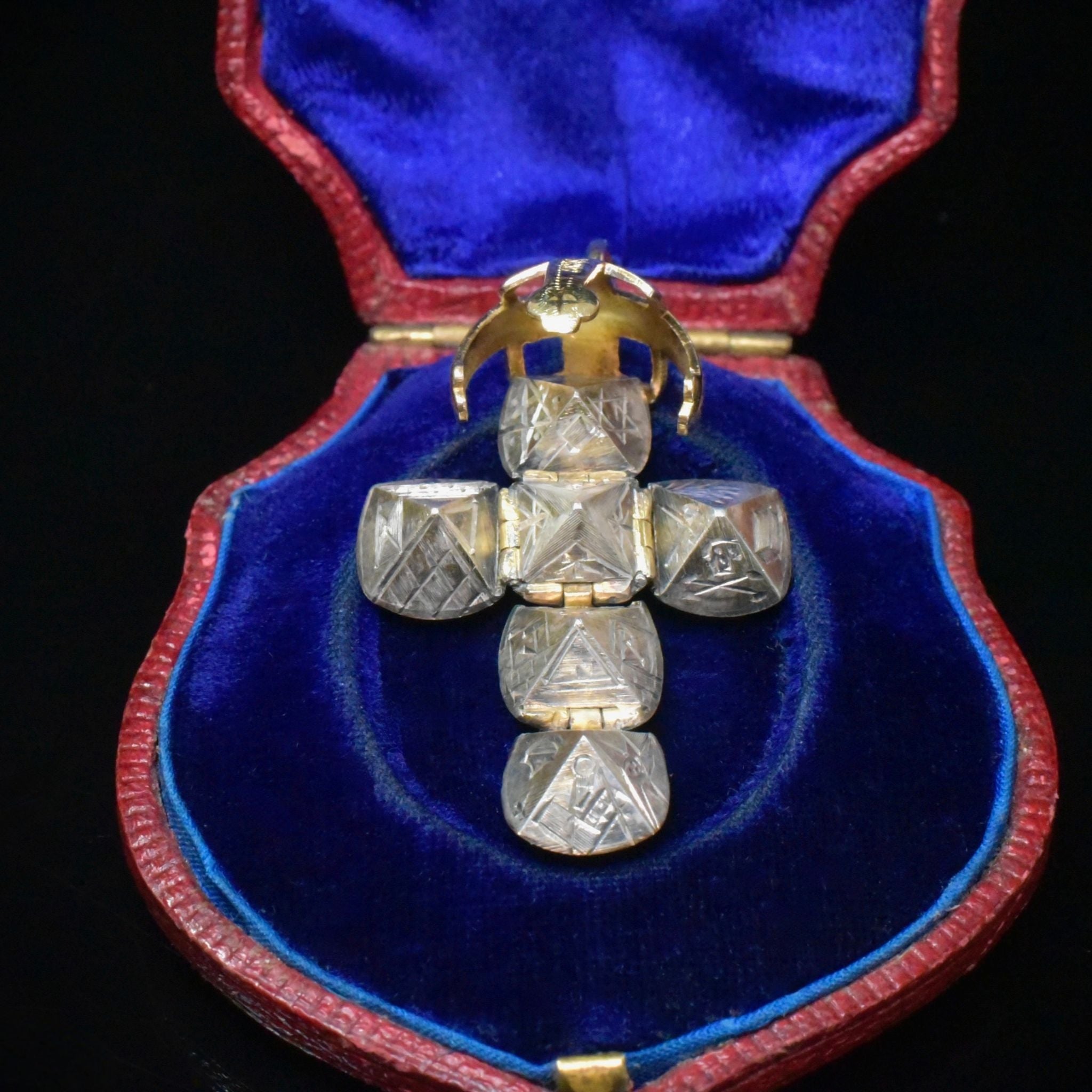 Antique Edwardian 9ct Gold And Silver Masonic Orb/Pendant