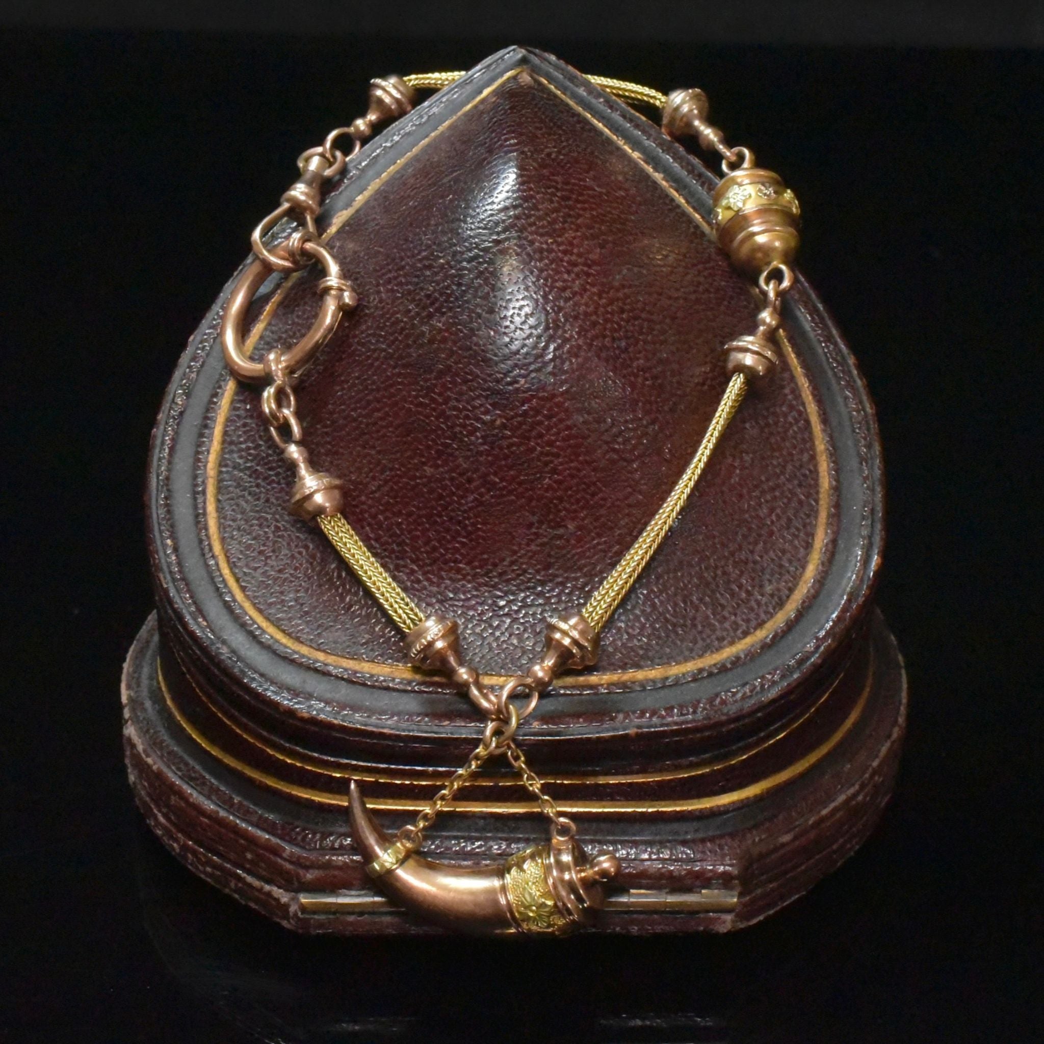 Antique Victorian *Rolled Gold* Albertina Bracelet With Cornucopia Circa 1890-1900