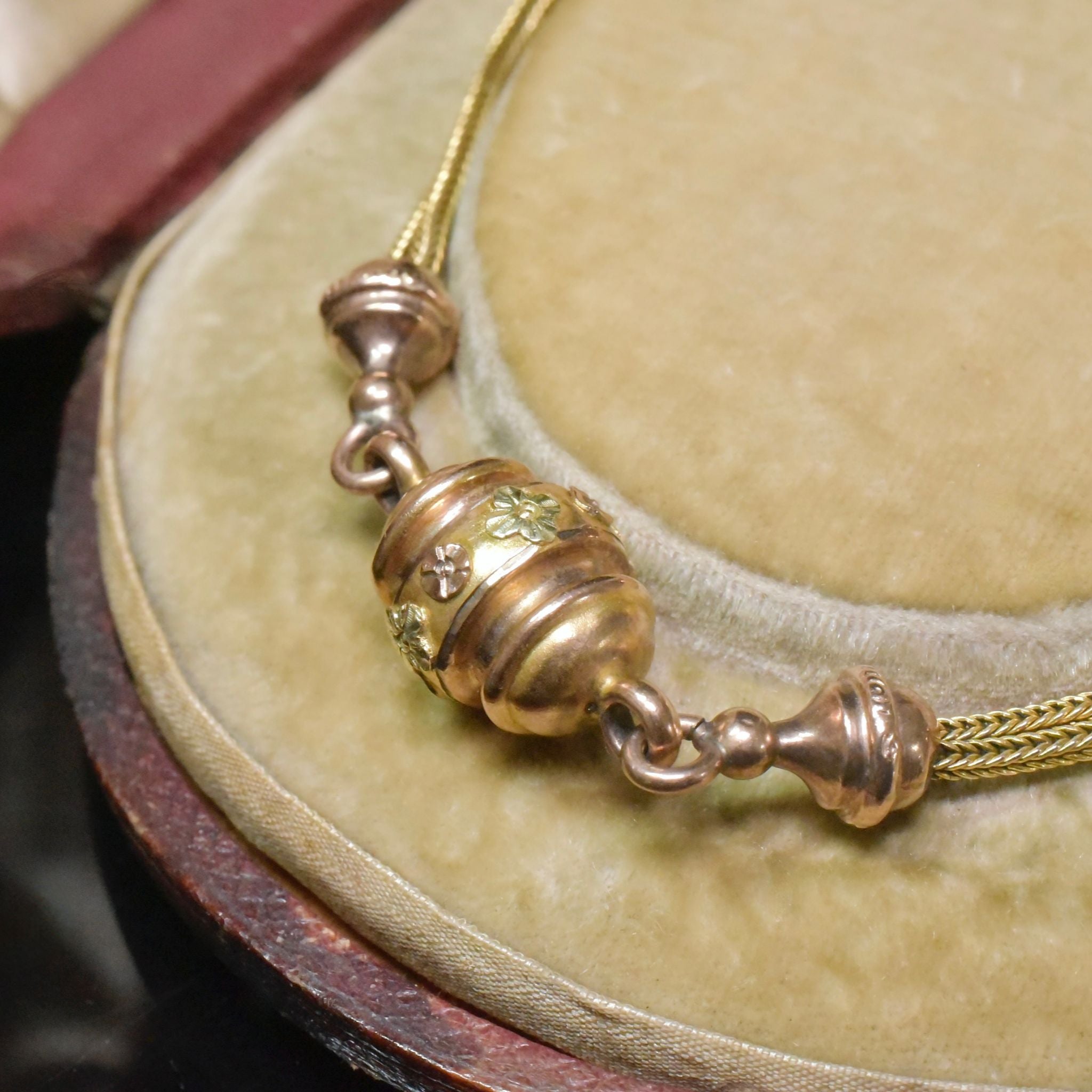 Antique Victorian *Rolled Gold* Albertina Bracelet With Cornucopia Circa 1890-1900