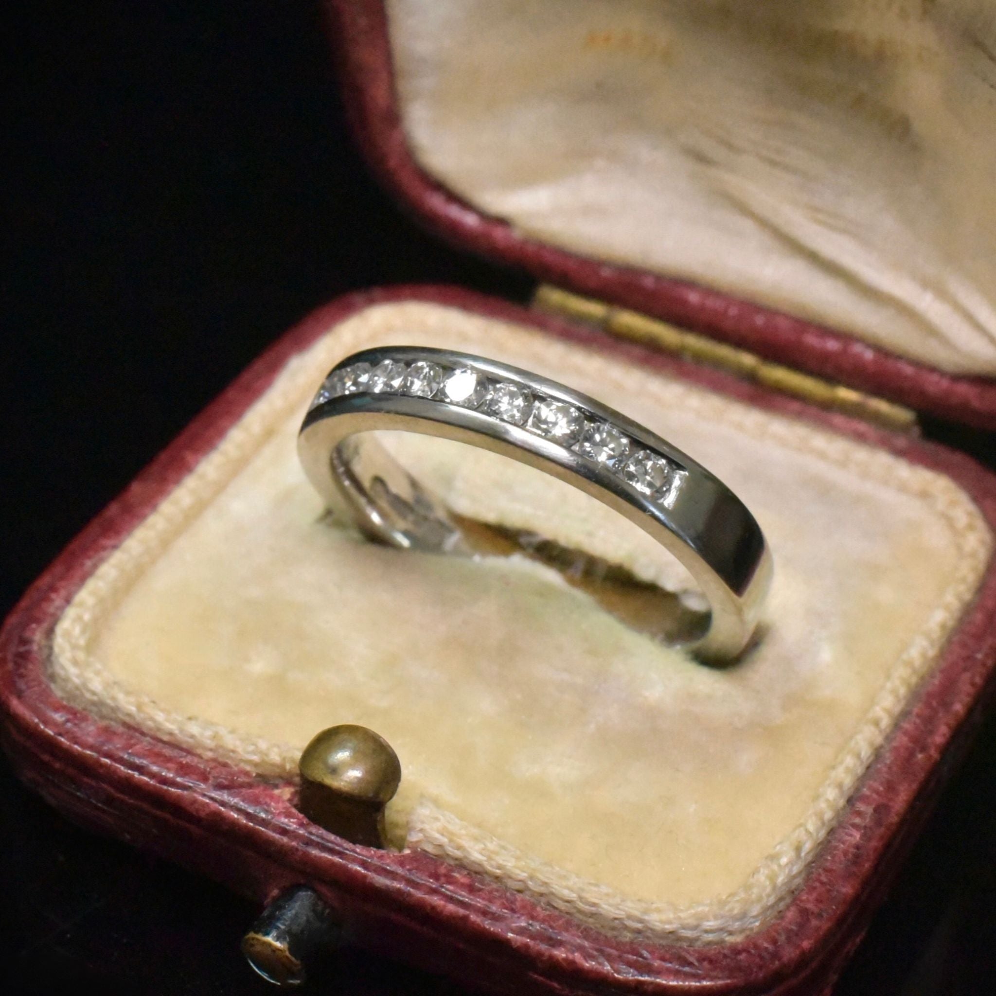 Contemporary Solid Palladium And Diamond ‘Channel Set’ Ring