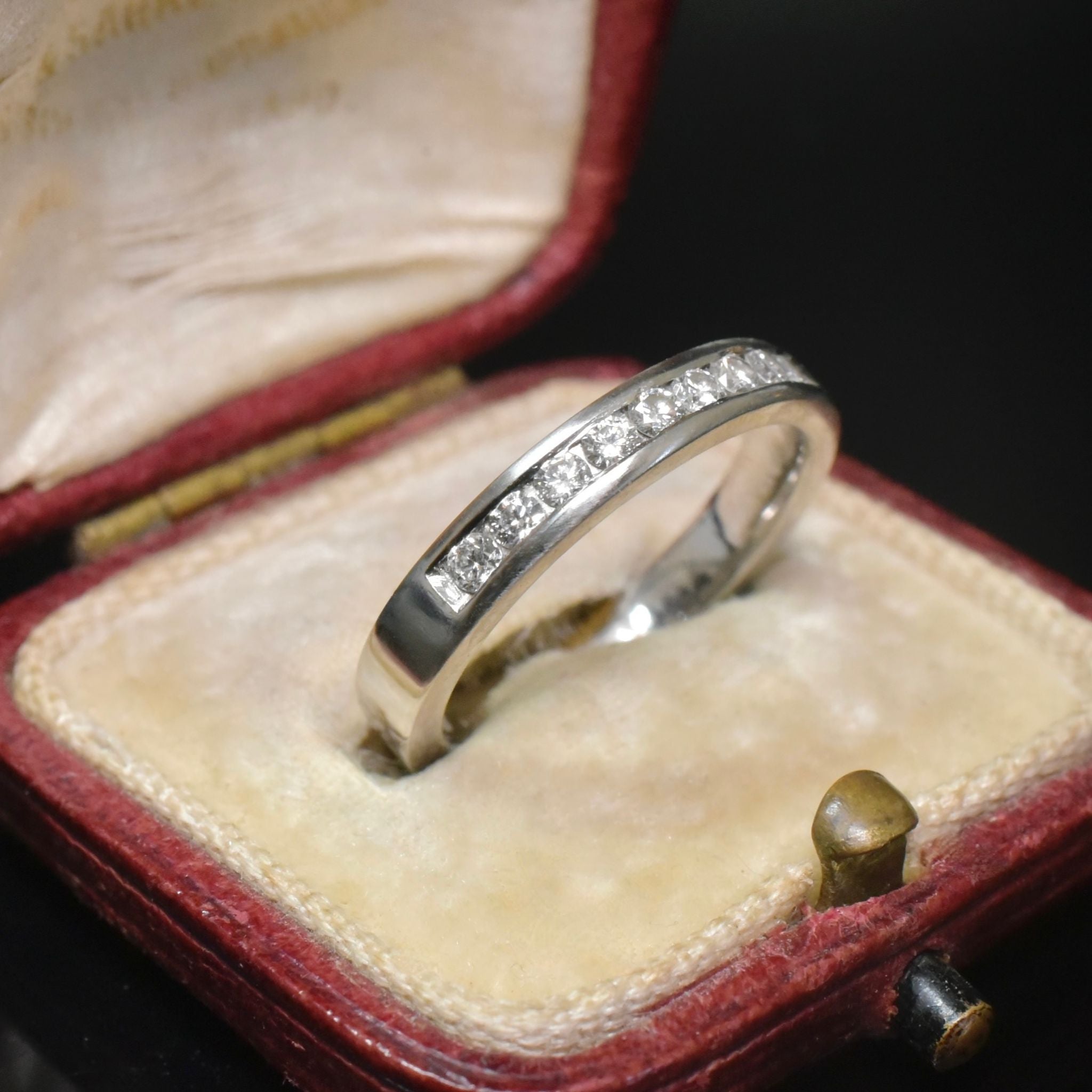 Contemporary Solid Palladium And Diamond ‘Channel Set’ Ring