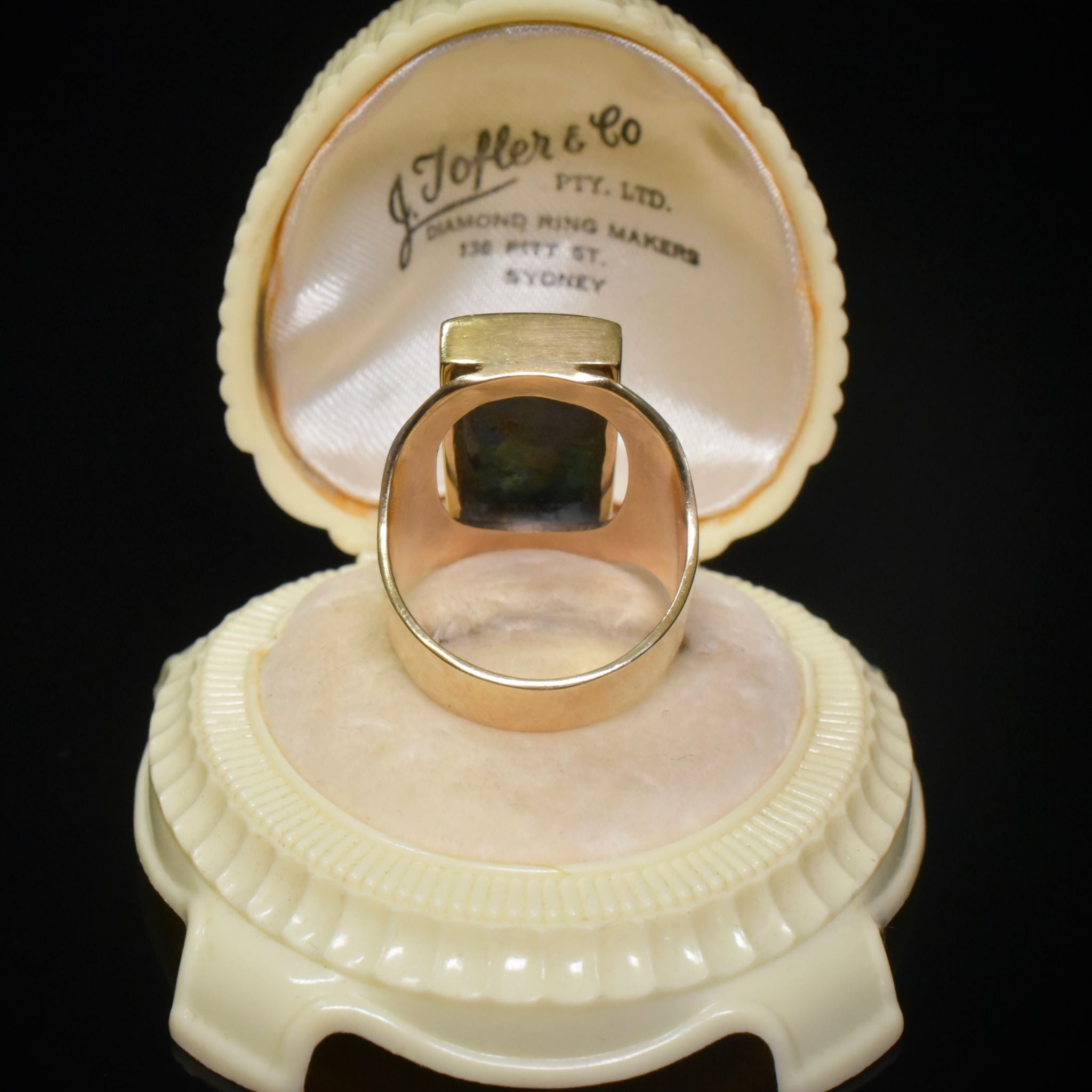 Superb 9ct Yellow Gold Chrysocolla Ring - Sheffield 1995