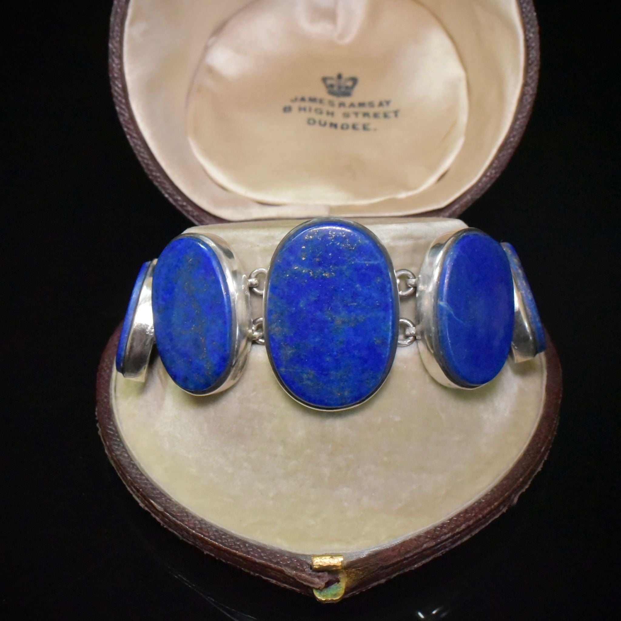 Contemporary Sterling Silver Lapis Lazuli Bracelet