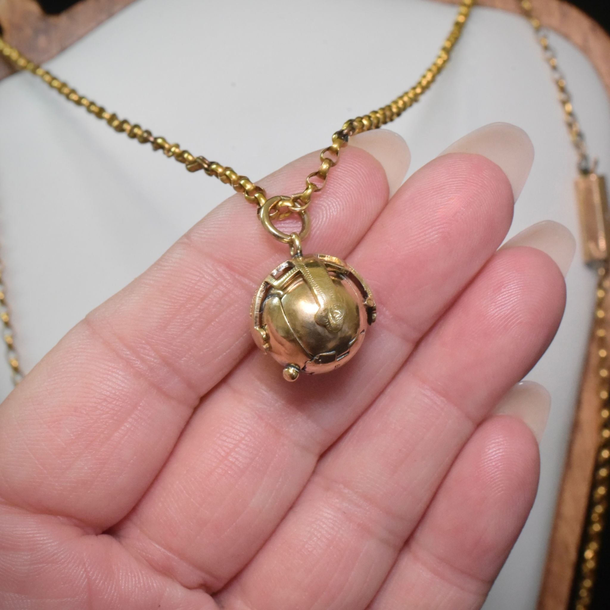 Antique Edwardian 9ct Gold And Silver Masonic Orb/Pendant