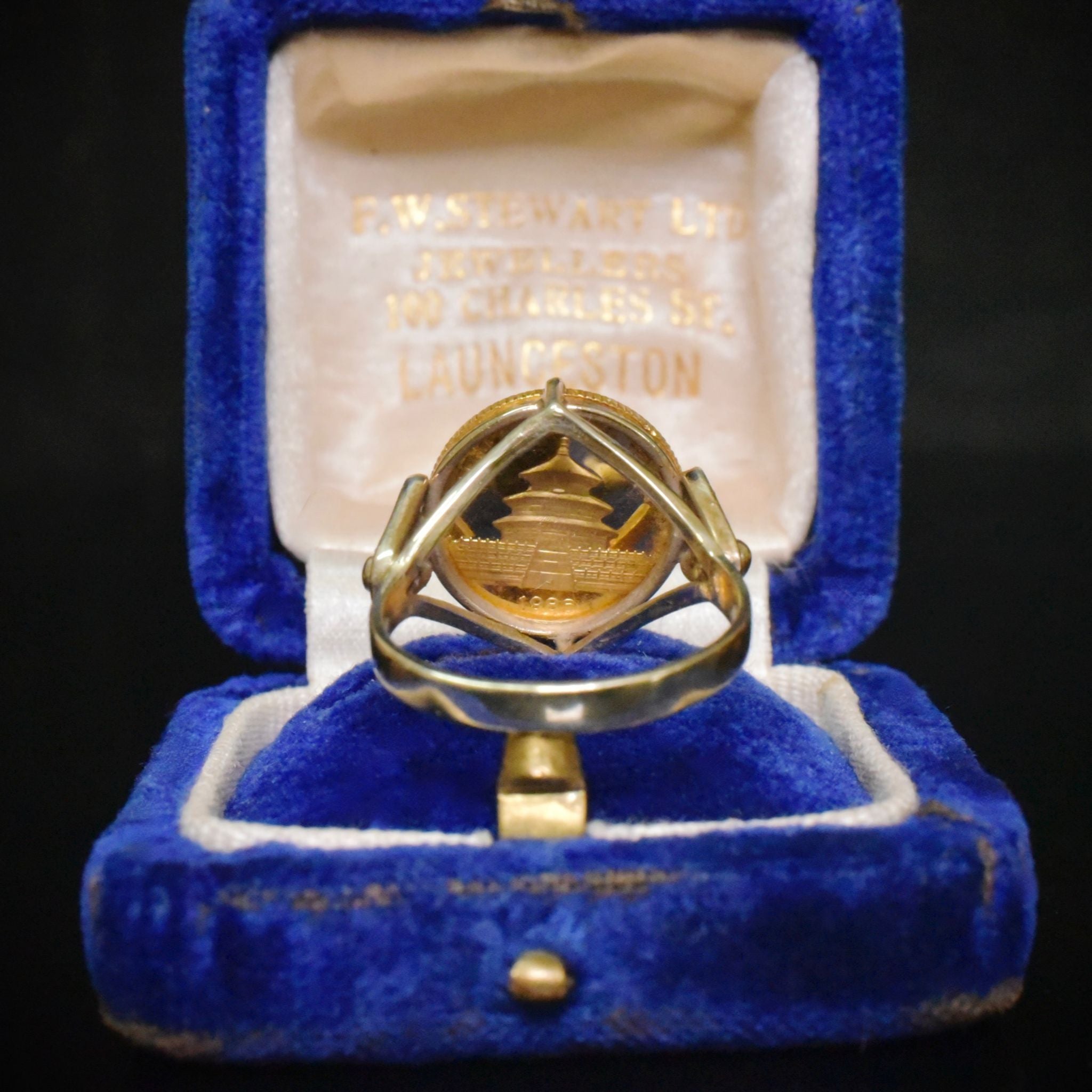 Charming & Collectible 24ct Gold Panda 1/20 OZ Coin In 9ct Mounted Ring - 1986