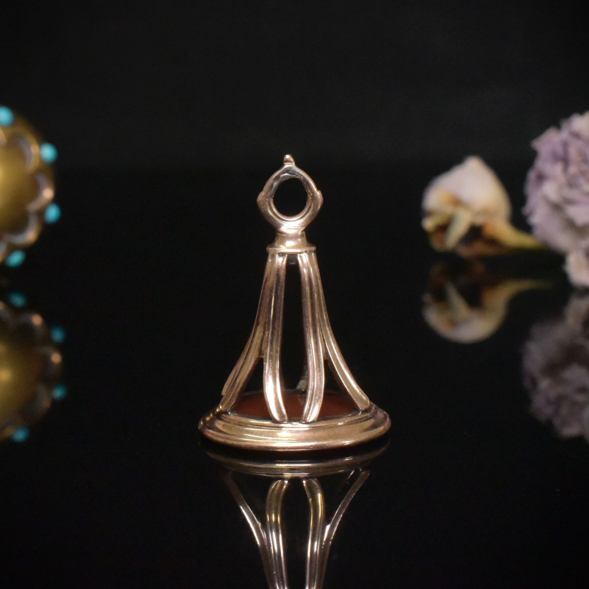 Charming Antique Georgian 15ct Rose Gold Carnelian ‘Charlotte’ Seal Fob Circa 1810-1830