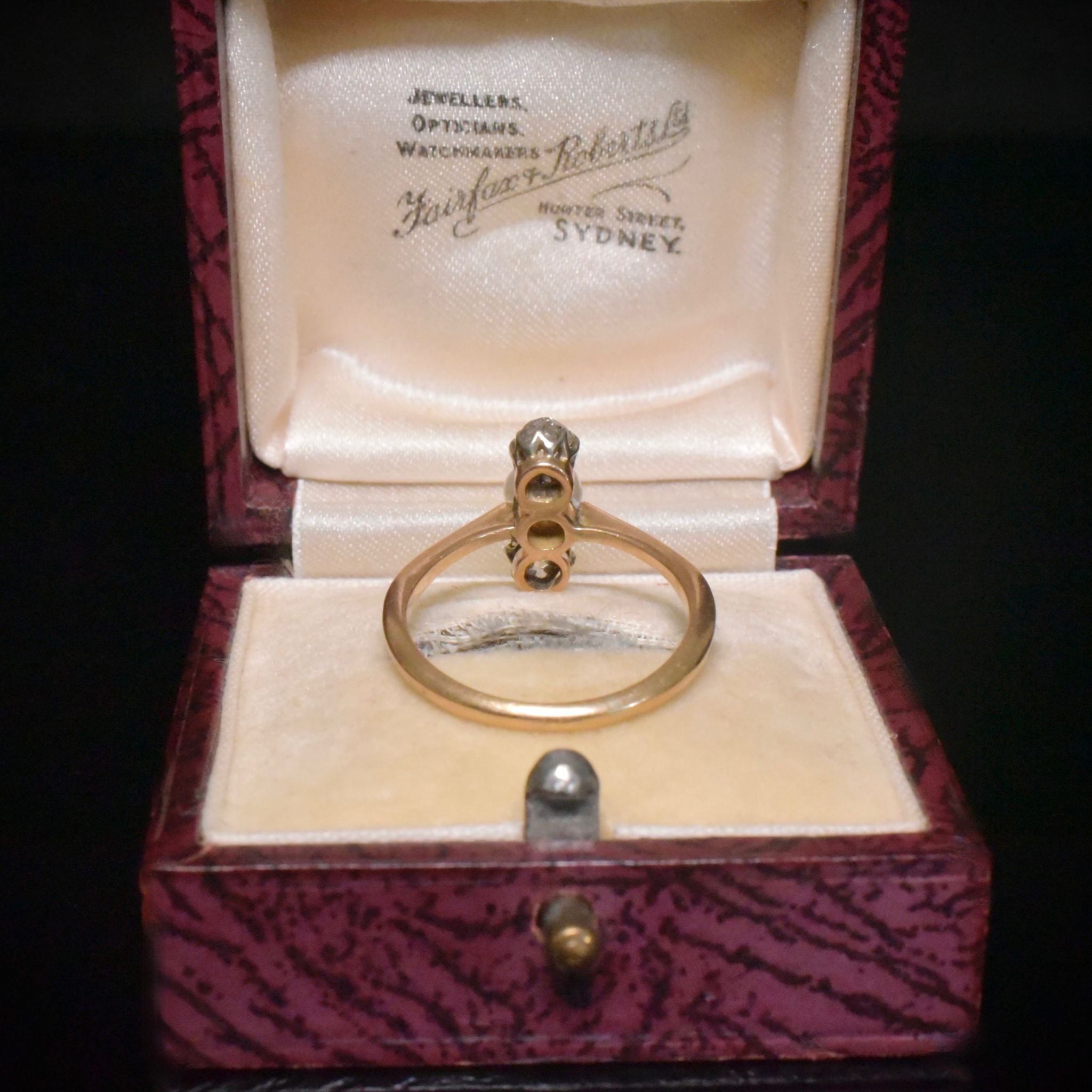 Antique Edwardian 15ct Yellow Gold Diamond And Pearl Ring
