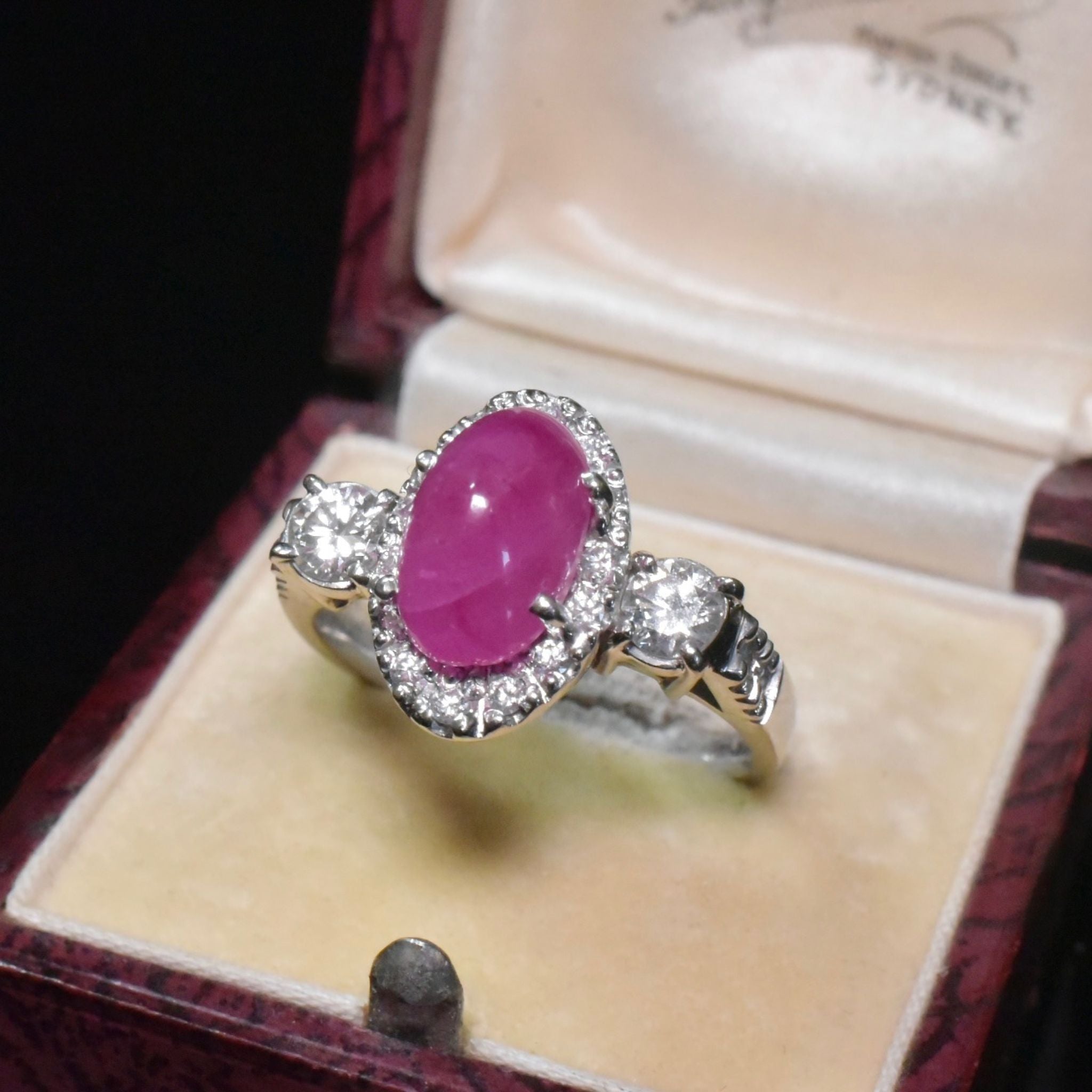 Superb 18ct White Gold Ruby And Diamond Ring Valuation Included In Purchase For $12,030 AUD