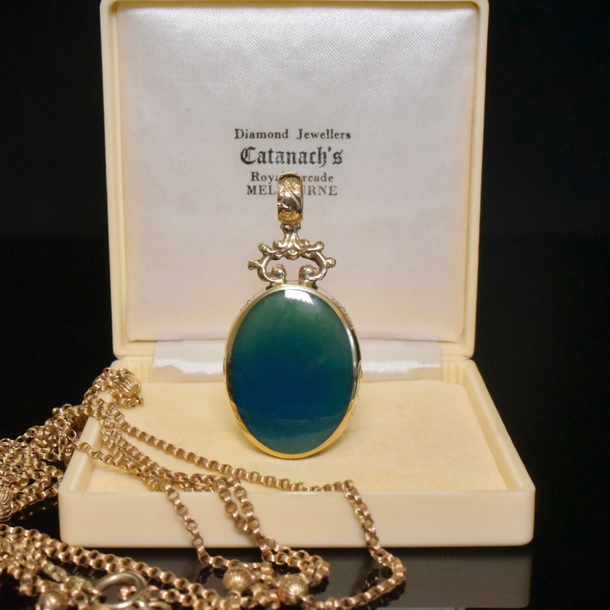 Superb 9ct Yellow Gold Mother Of Pearl And Agate Double Sided Pendant By David Scott Walker - Sheffield