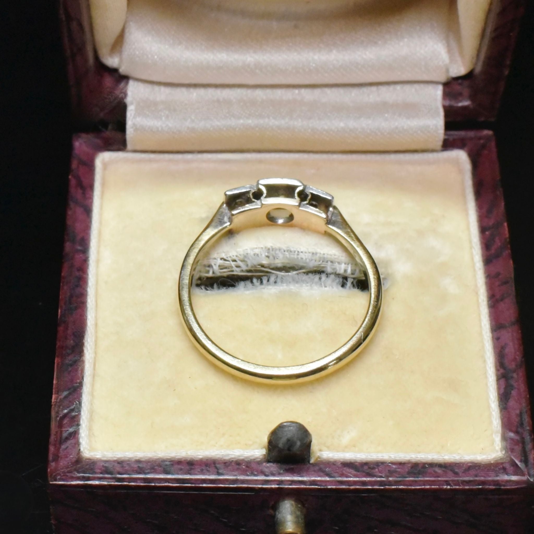 Antique Art Deco 9ct Yellow Gold And Platinum Diamond Ring Circa 1920’s