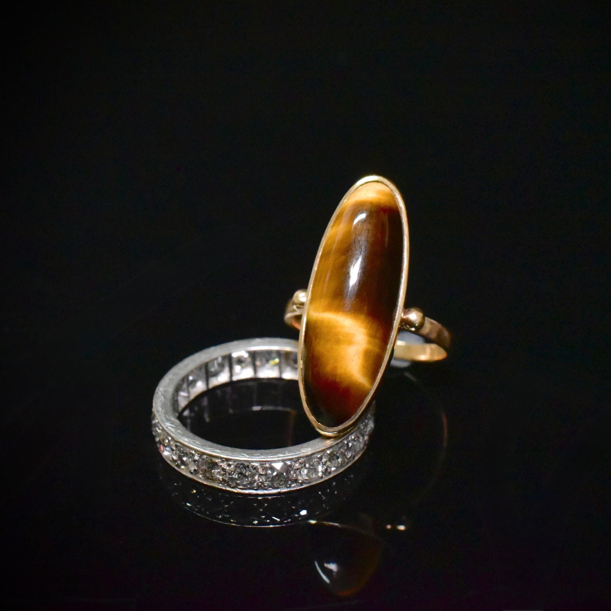 Vintage 9ct Yellow Gold Tiger Eye Ring