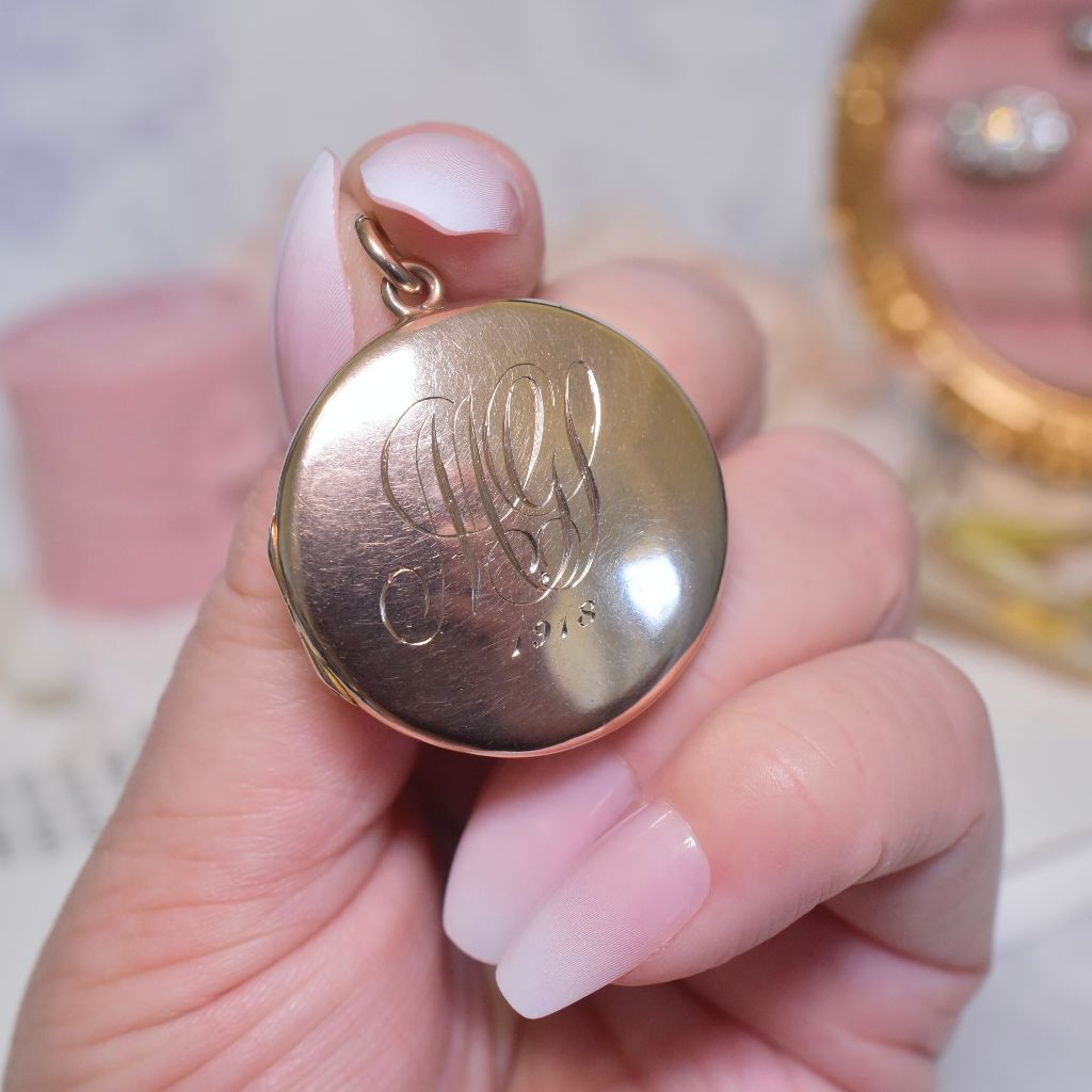 Antique Australian Art Deco 9ct Rose Gold Locket By Charles R. Forster - Dated 1910