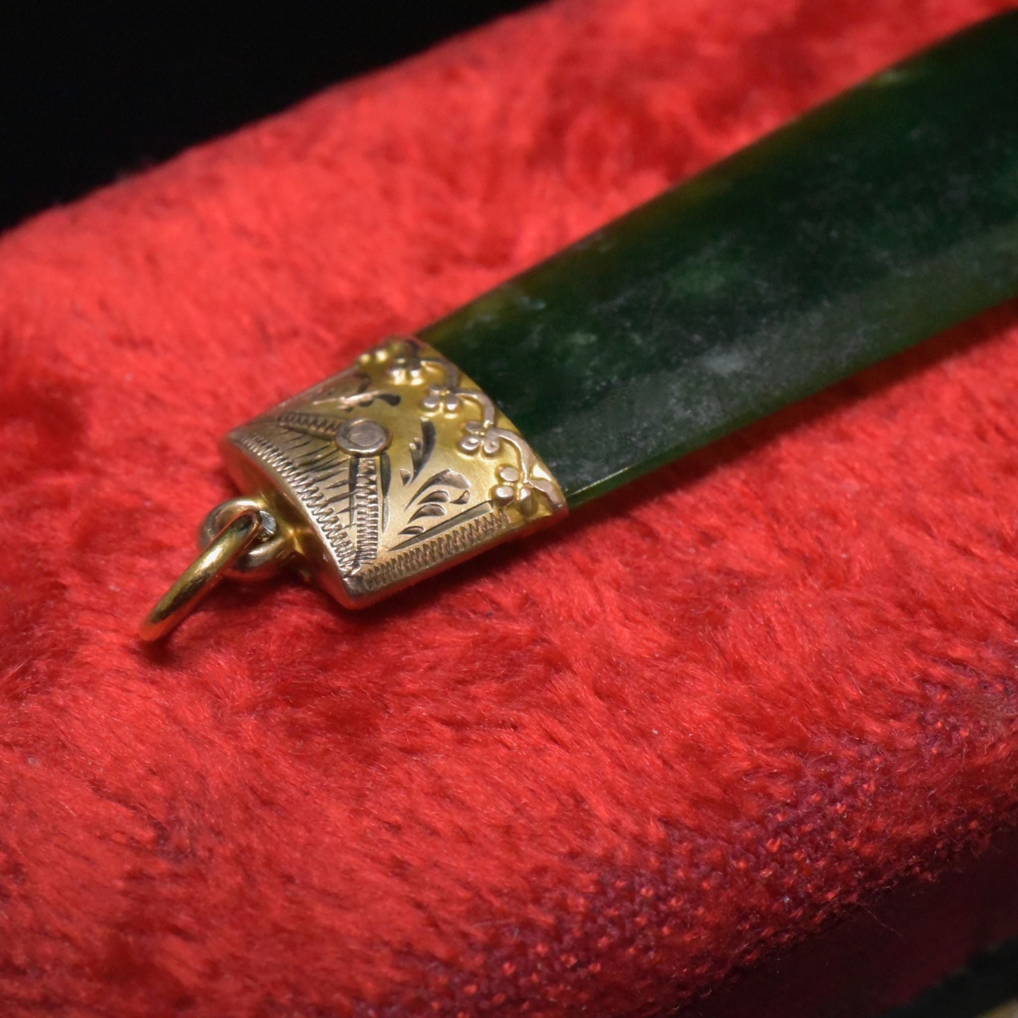 Antique Australian 9ct Gold And Nephrite Jade Fob By Willis And Sons Circa 1905-10